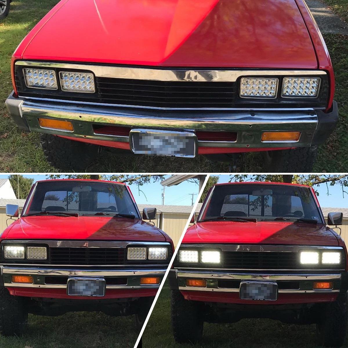 4PCS Partsam 4x6 LED Headlights Sealed Beam 6x4 Conversion Kit H4651 H4666 H4656 Compatible with Kenworth KW 900/Peterbilt 379/Truck/K10 K20 Van RV Camper Headlamp Assembly - Image 3