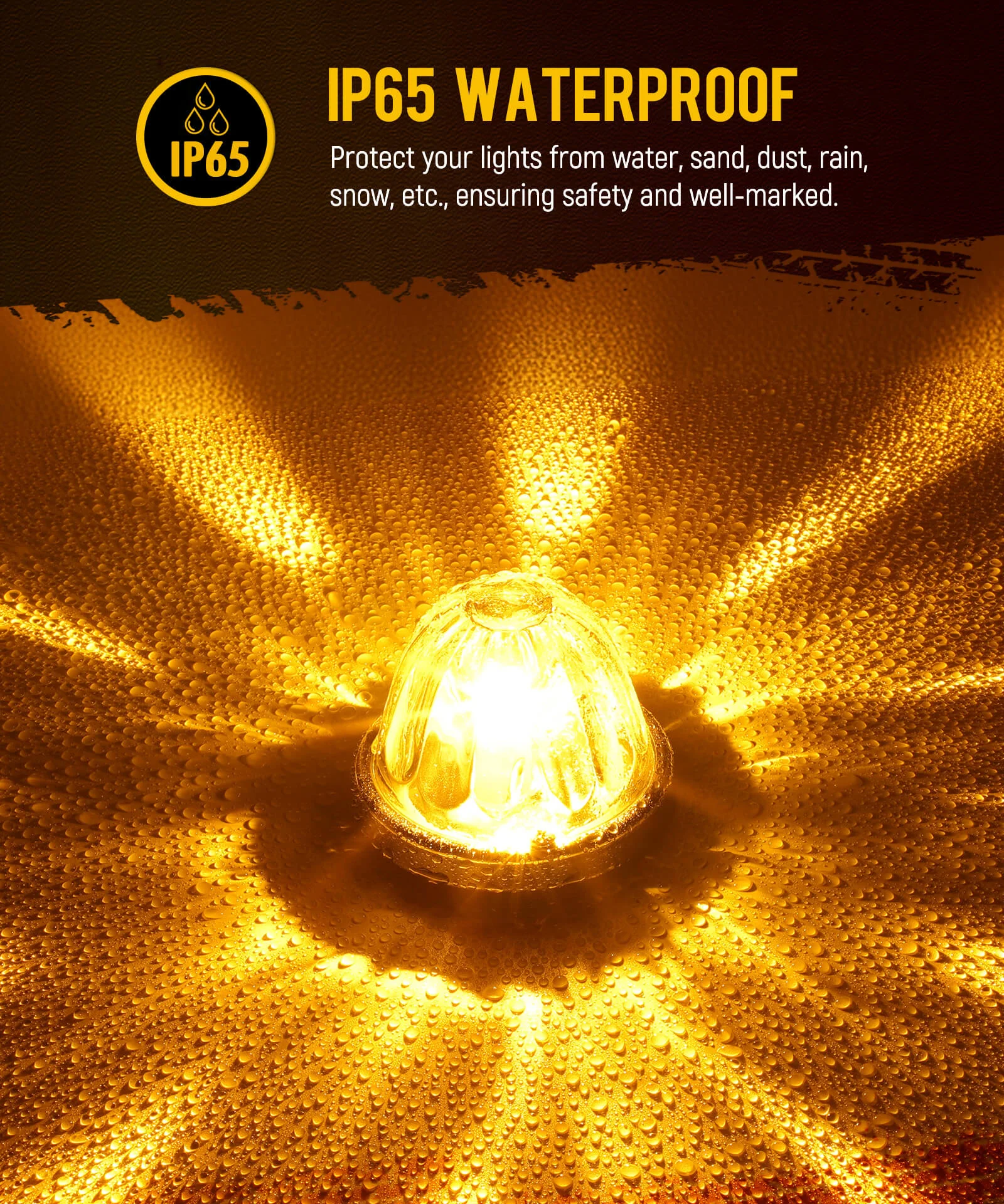 Amber Glass Watermelon Lights Clear Lens LED Side Marker Turn Signal Lights for Kenworth Peterbilt Freightliner Trucks - Image 4