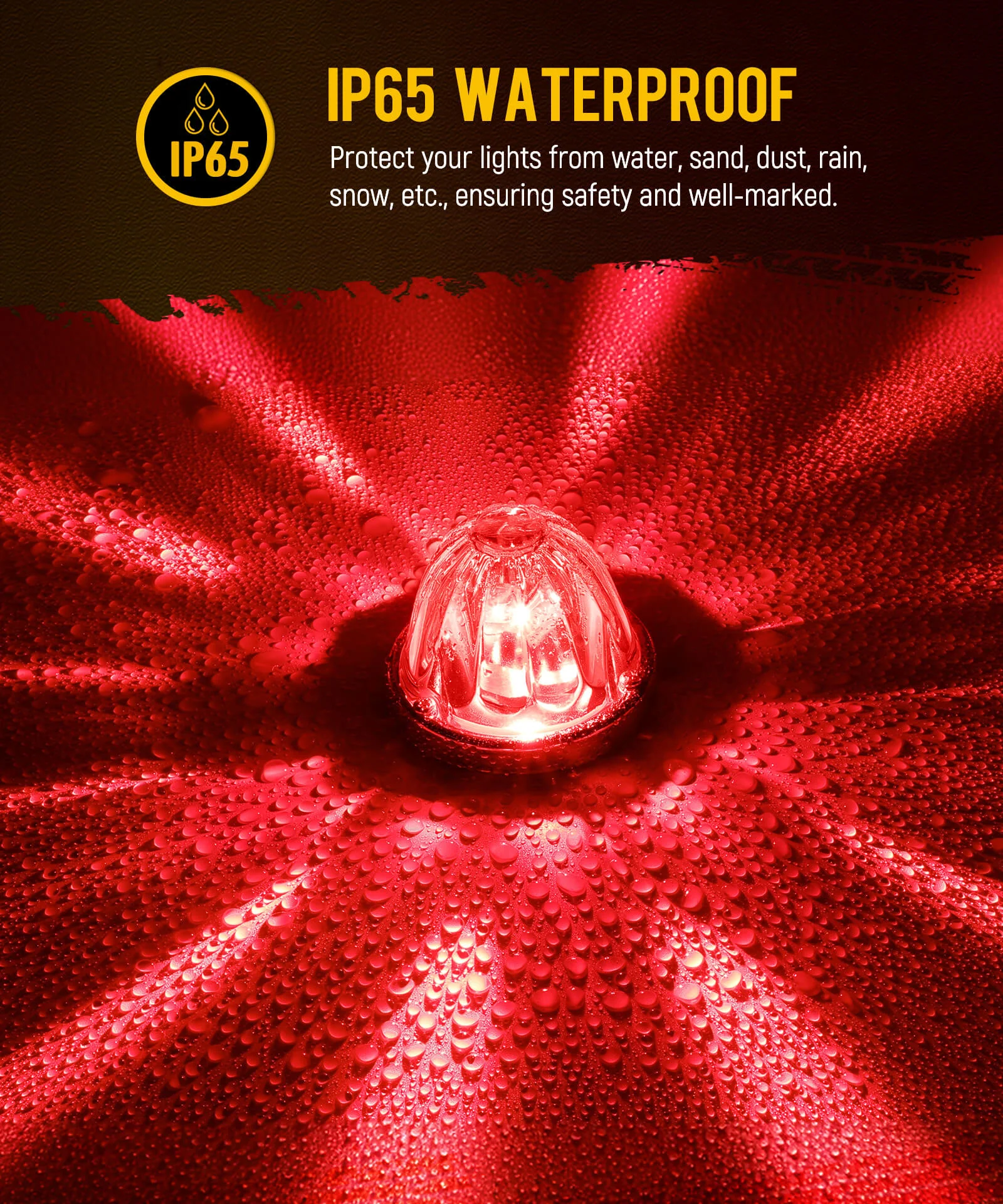 Glass Watermelon Lights Clear Lens Red LED Side Marker Turn Signal Lights with Bezel Replacement for Kenworth Peterbilt Freightliner Truck - Image 4