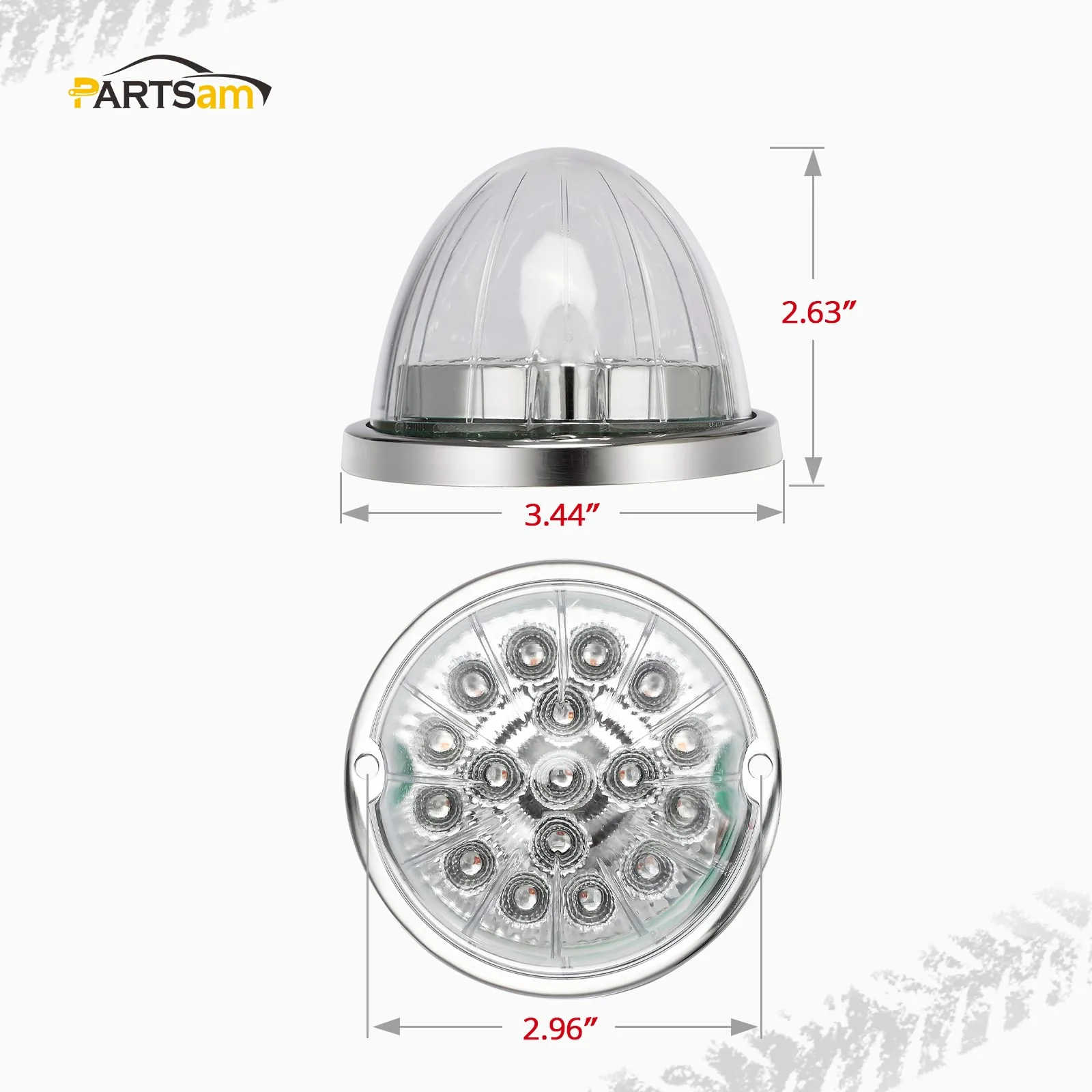 Partsam 1 Pcs Dual Revolution Auxiliary Led Watermelon Lights - Image 3