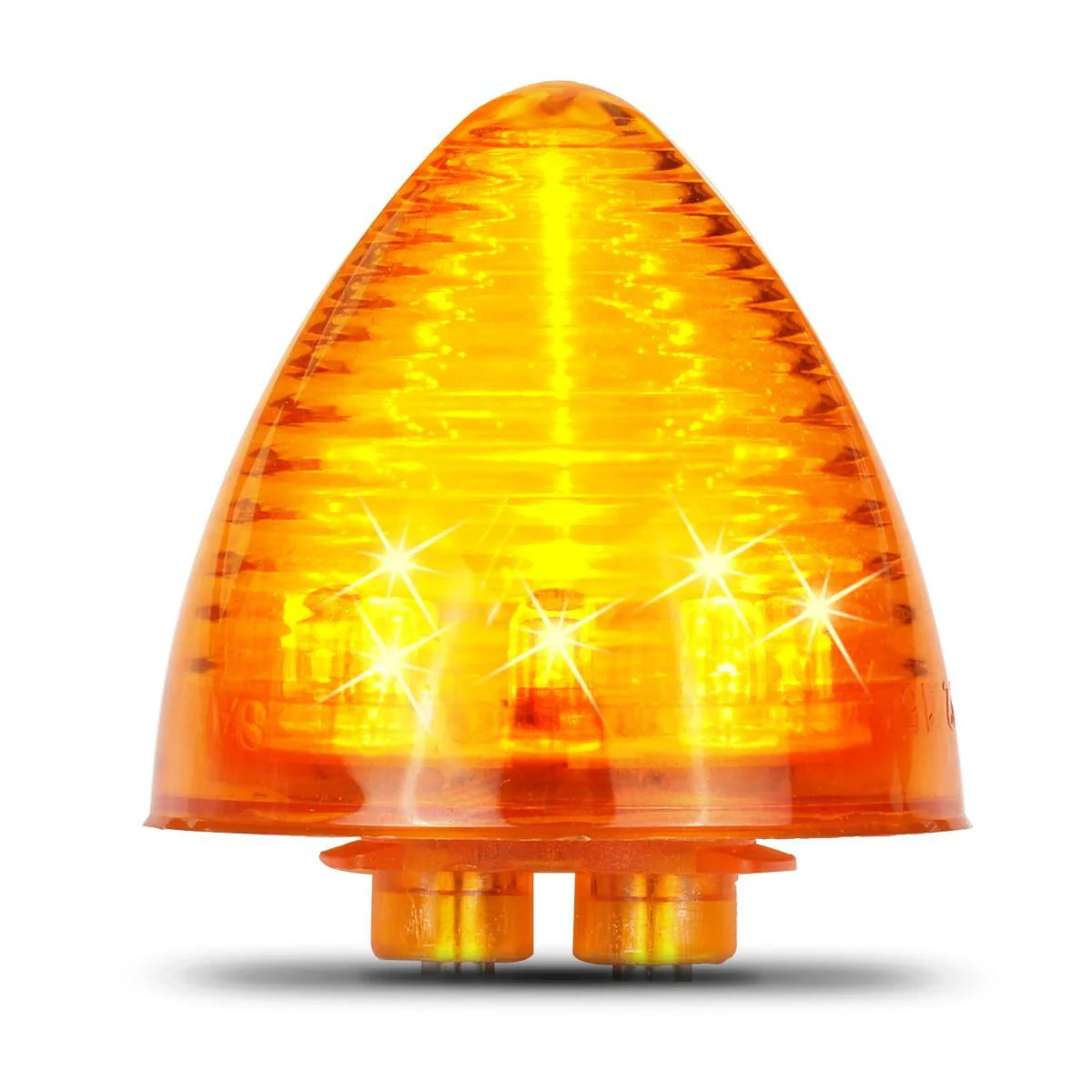 Partsam 10 Amber 2" Round Side Marker Light Beehive Cone Light 9 Diodes Sealed Multifunctional LED Beehive Light Truck Trailer Rear Tracking Light - Image 3