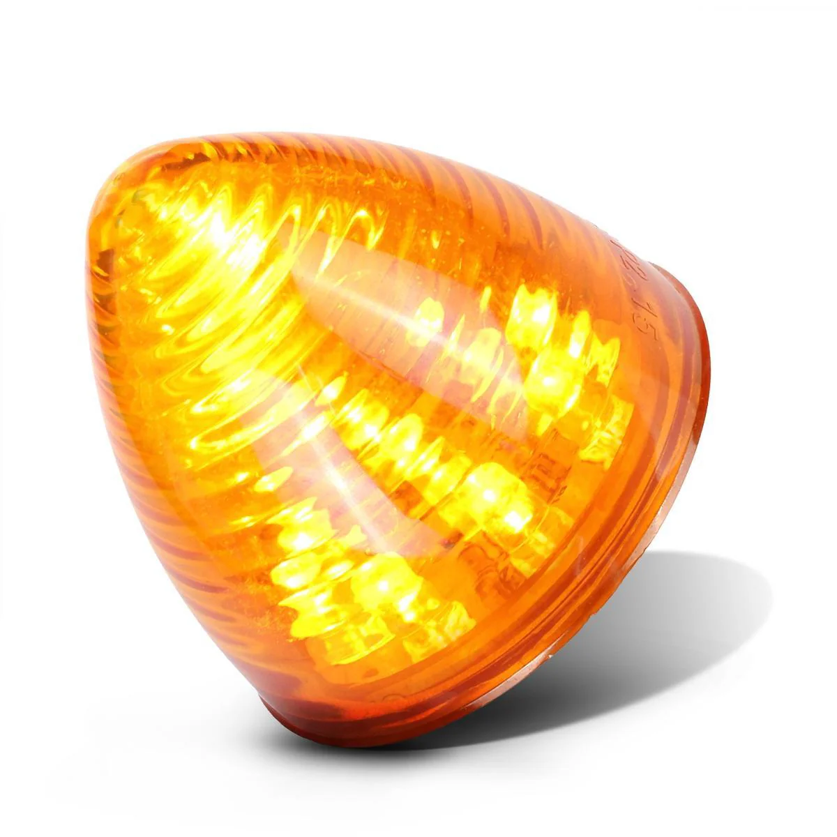 Partsam 10 Amber 2" Round Side Marker Light Beehive Cone Light 9 Diodes Sealed Multifunctional LED Beehive Light Truck Trailer Rear Tracking Light - Image 4