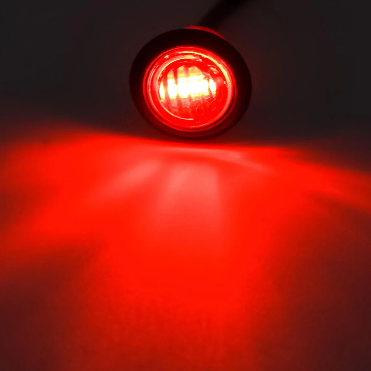 Partsam (10) LED Light Red 3/4 inch Clearance Marker Trailer Bullet Grommet Lights, 3/4 led dual function marker lights, 3 LED Mini Auxiliary Stop Turn Tail Brake Light, 3/4 led marker lights 3 wire - Image 5