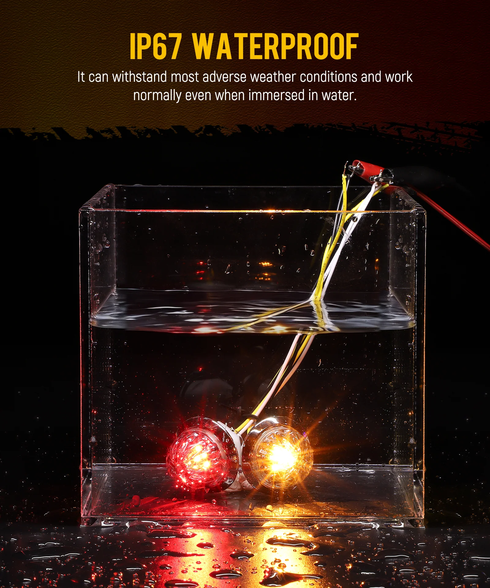 Partsam 10 Pcs Amber Watermelon Side Marker LED Dual Function Strobe + Marker Lights, 12V Side Clearance Tail Griller Flash Lights Turn Signal Warning Waterproof Light for Trailer Truck RV - Image 5