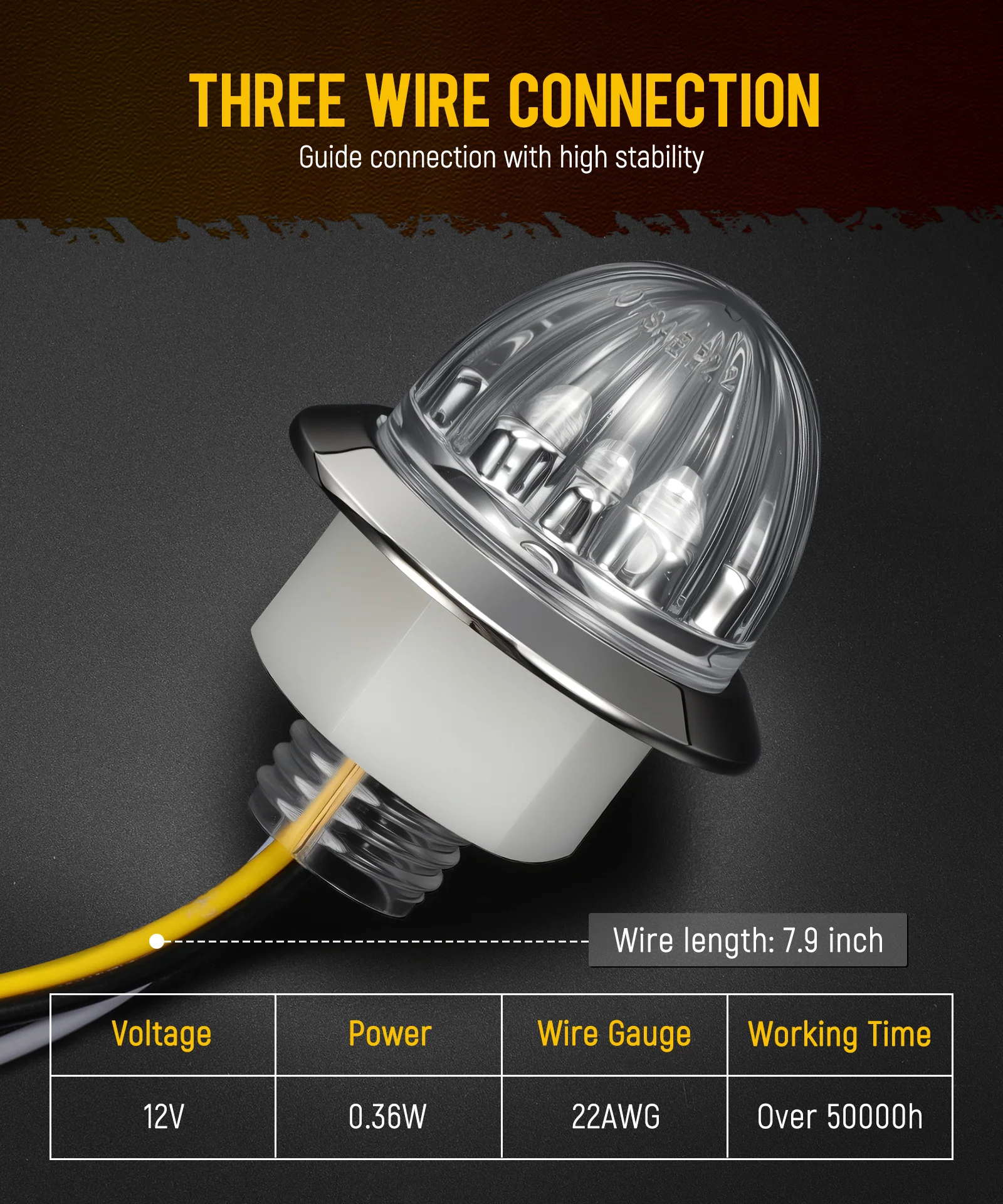 Partsam 10 Pcs Red Watermelon Side Marker LED Dual Function Strobe + Marker Lights, 12V Side Clearance Tail Griller Flash Lights Turn Signal Warning Waterproof Light for Trailer Truck RV - Image 4