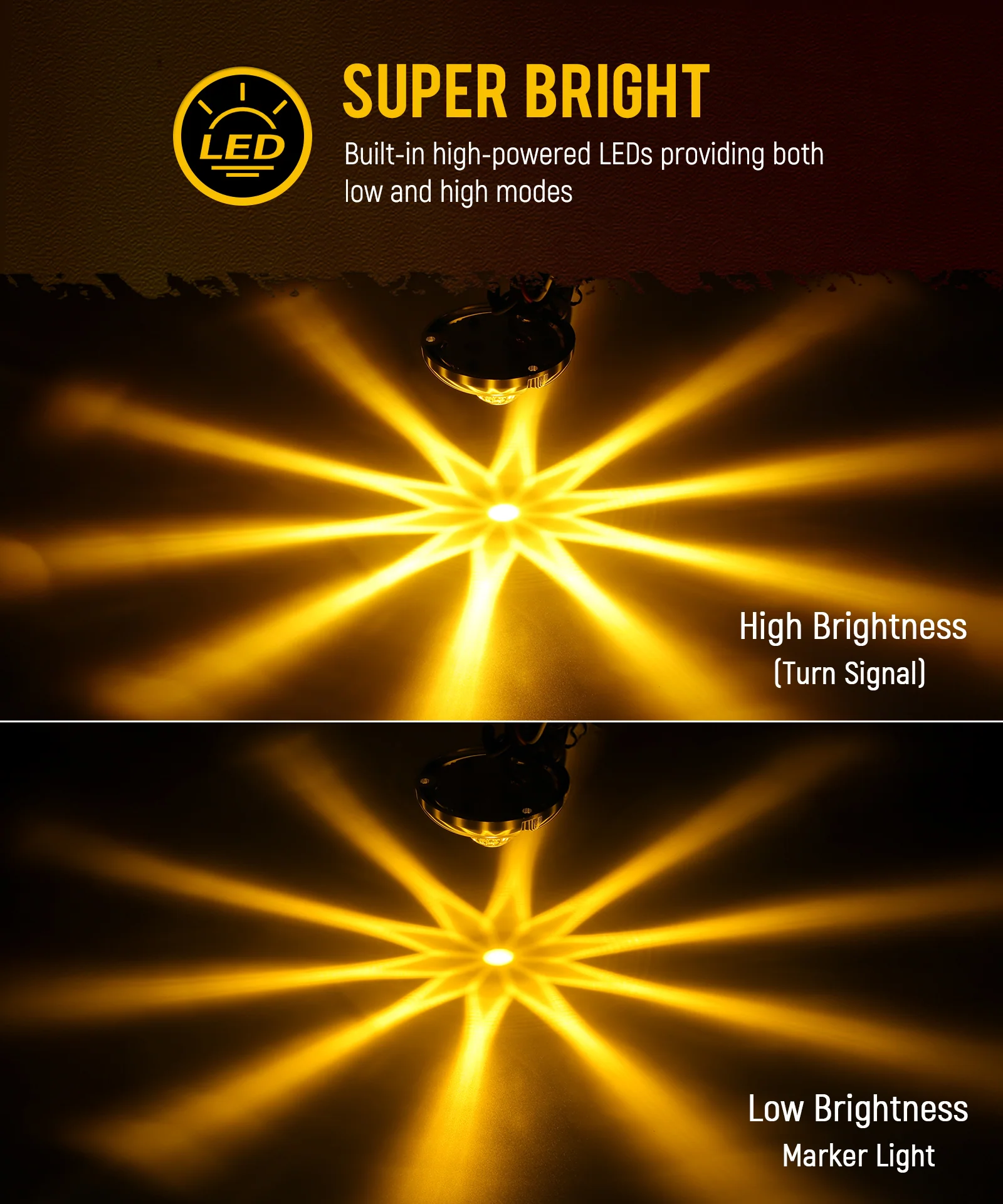 Partsam 10Pcs 1.5 inch Mini Glass Lens Watermelon Lights,LED Marker Clearance Light Turn Signal for Semi Truck Trailer RV - Image 3