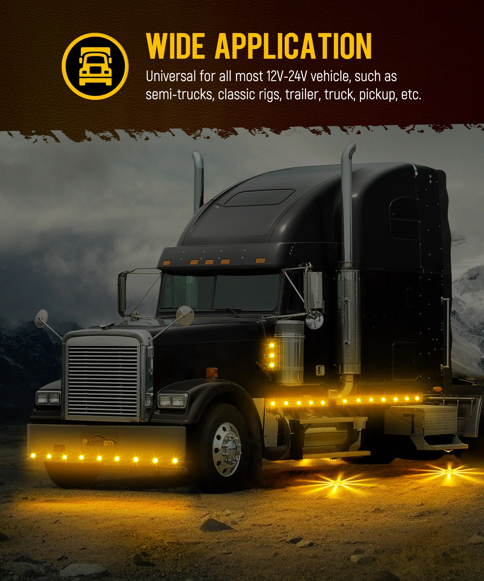 Partsam 10Pcs 1.5 inch Mini Glass Lens Watermelon Lights,LED Marker Clearance Light Turn Signal for Semi Truck Trailer RV - Image 8