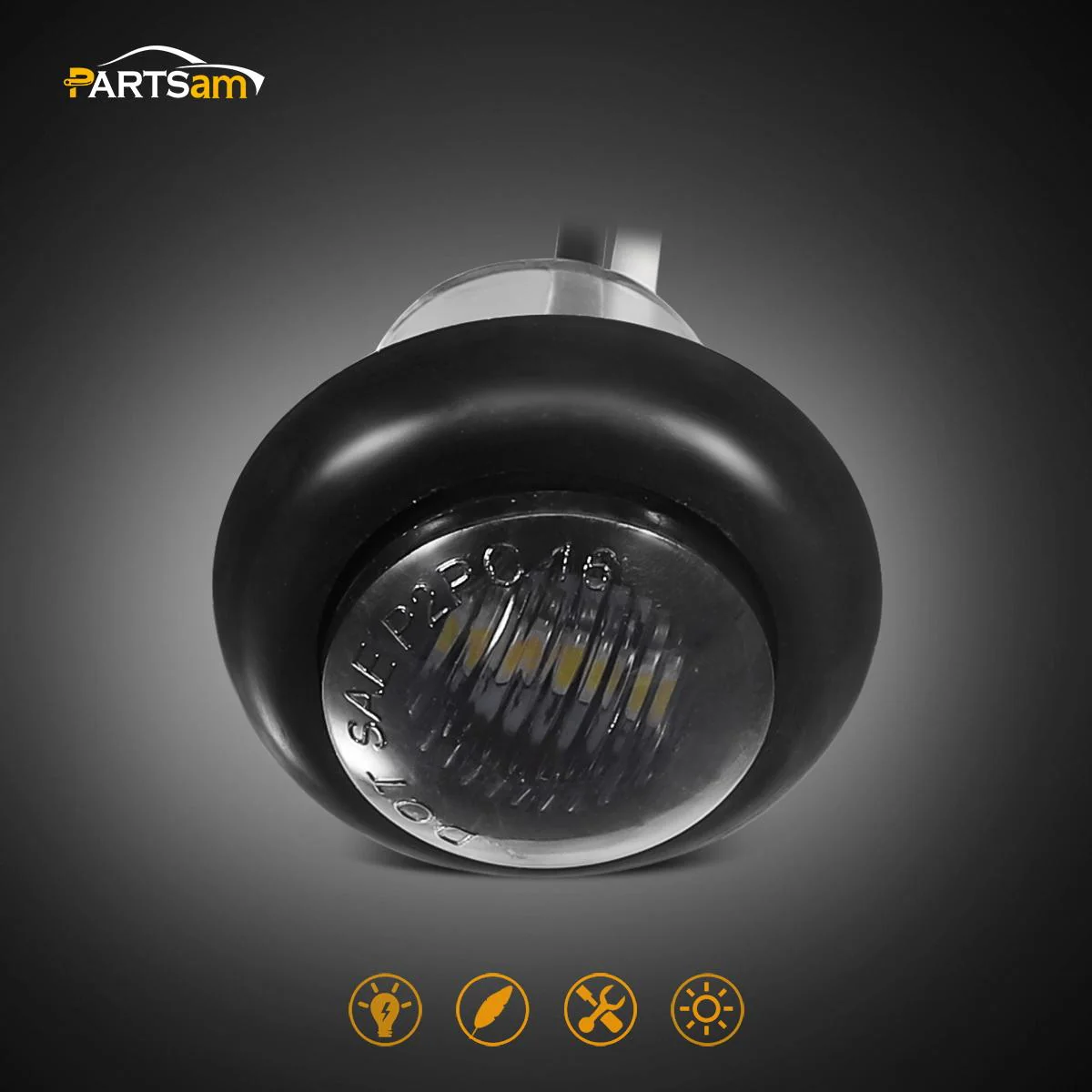 Partsam 10Pcs 3/4 Inch Mini White LED Side Marker Clearance Lights Smoke Black Lens Flush Grommet Mount Submersible Truck Boat Trailer Pickup 3/4 Inch Led Marker Lights Lamps Indicators Sealed - Image 3