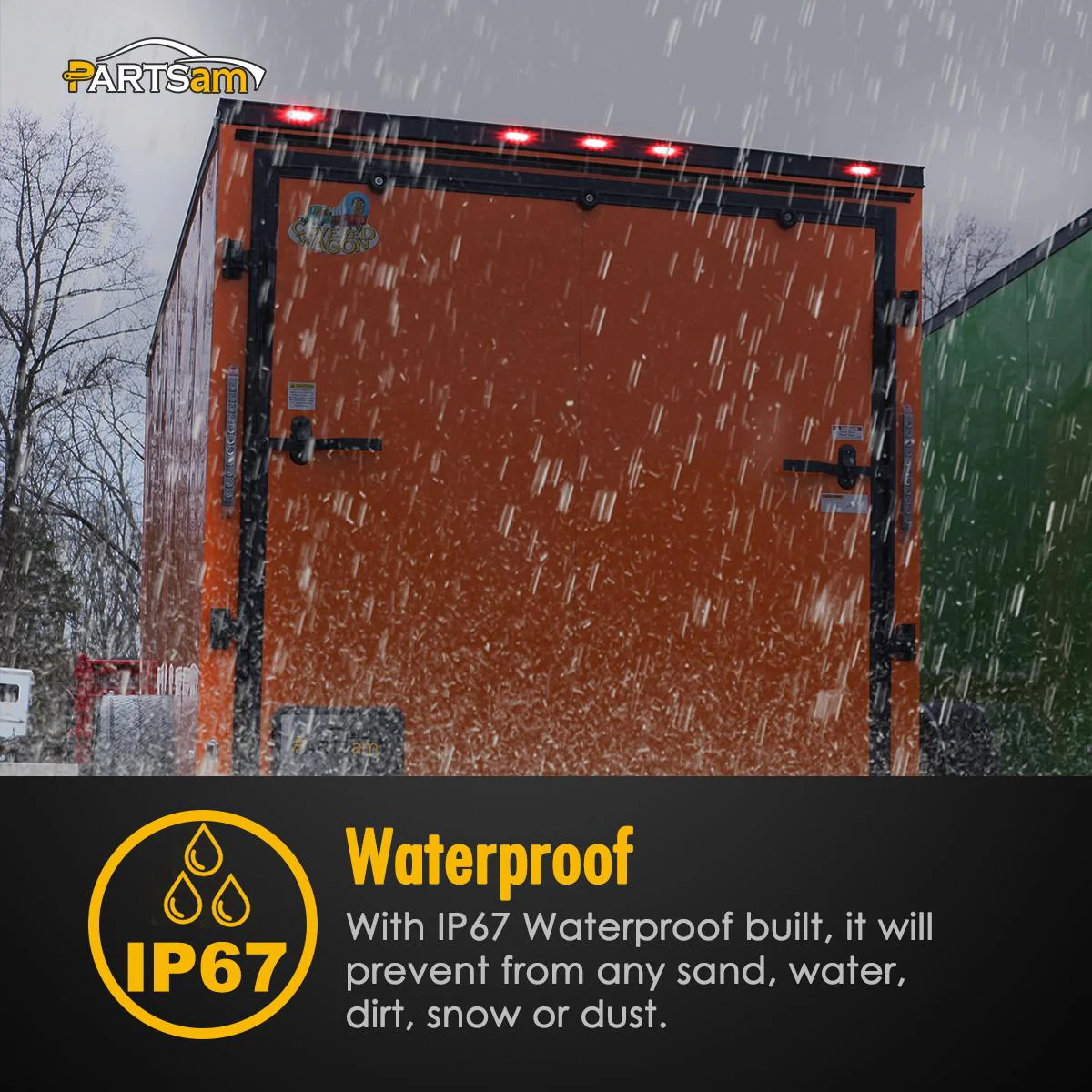 Partsam 10Pcs 3.8 Inch Smoked Thin line Trailer Led Side Marker Clearance Lights 6 LED Surface Mount Amber/Red Trailer marker lights, Led marker lights for trucks, Truck cab marker lights, RV marker light - Image 7