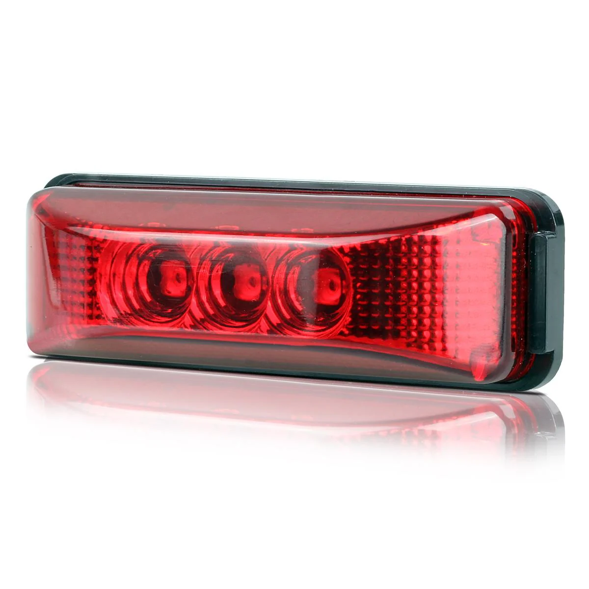 Partsam 10pcs 3.9inch Waterproof Red 3LED Side Marker Light Lamp for Trailer Truck Boat DC12V, Thin line Faceted LED Trailer Truck Clearance or Side Marker Lights w Mini Reflectors - Image 6