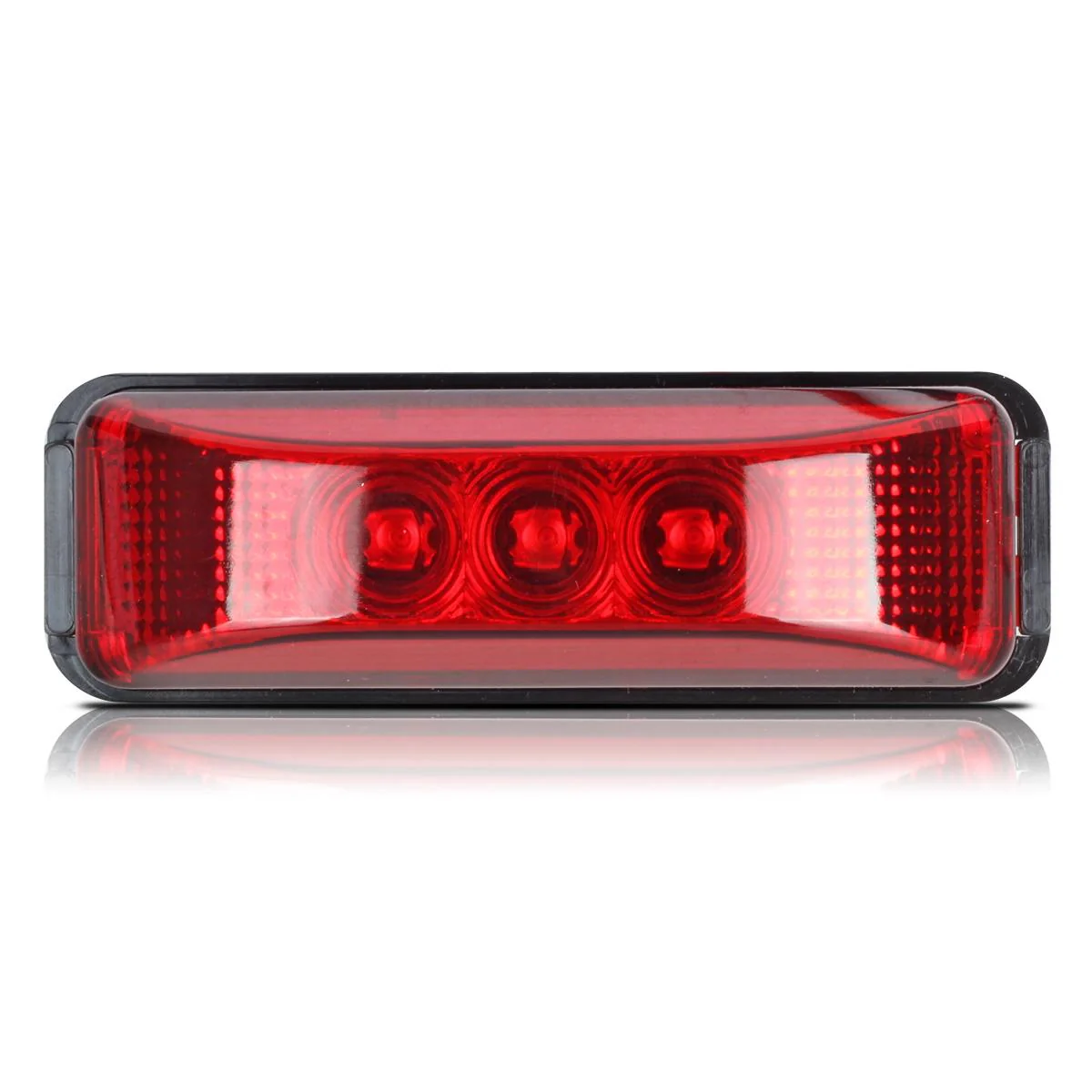 Partsam 10pcs 3.9inch Waterproof Red 3LED Side Marker Light Lamp for Trailer Truck Boat DC12V, Thin line Faceted LED Trailer Truck Clearance or Side Marker Lights w Mini Reflectors - Image 8