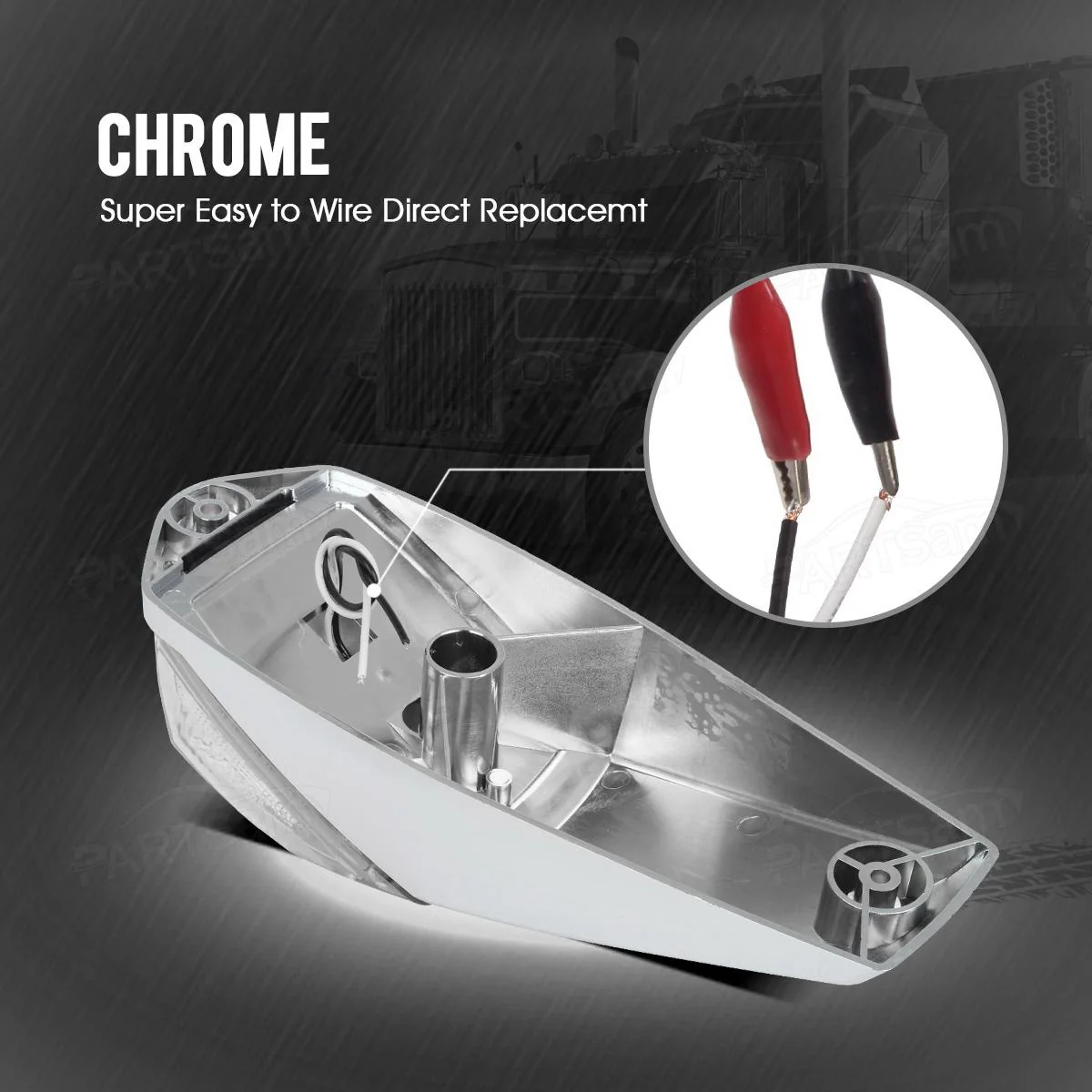 Partsam 10pcs 31LED Amber Cab Light LED Top Roof Running Marker Lights w/Chrome Base Compatible with Peterbilt/Kenworth/Freightliner//Western Star/Mack/International Trailer Trucks - Image 5