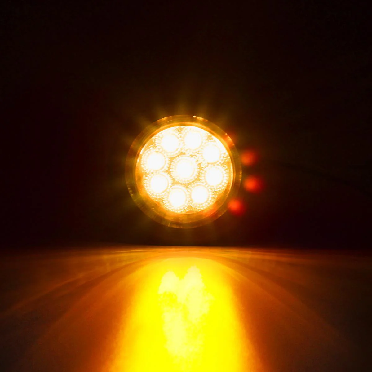 Partsam 10x 2" Round Amber Led Marker Clearance Light 9LED Clear Lens w Reflector Kits Trailer, Grommet/Pigtails, 2 inch round led trailer lights clear, 2 inch round led marker lights - Image 7