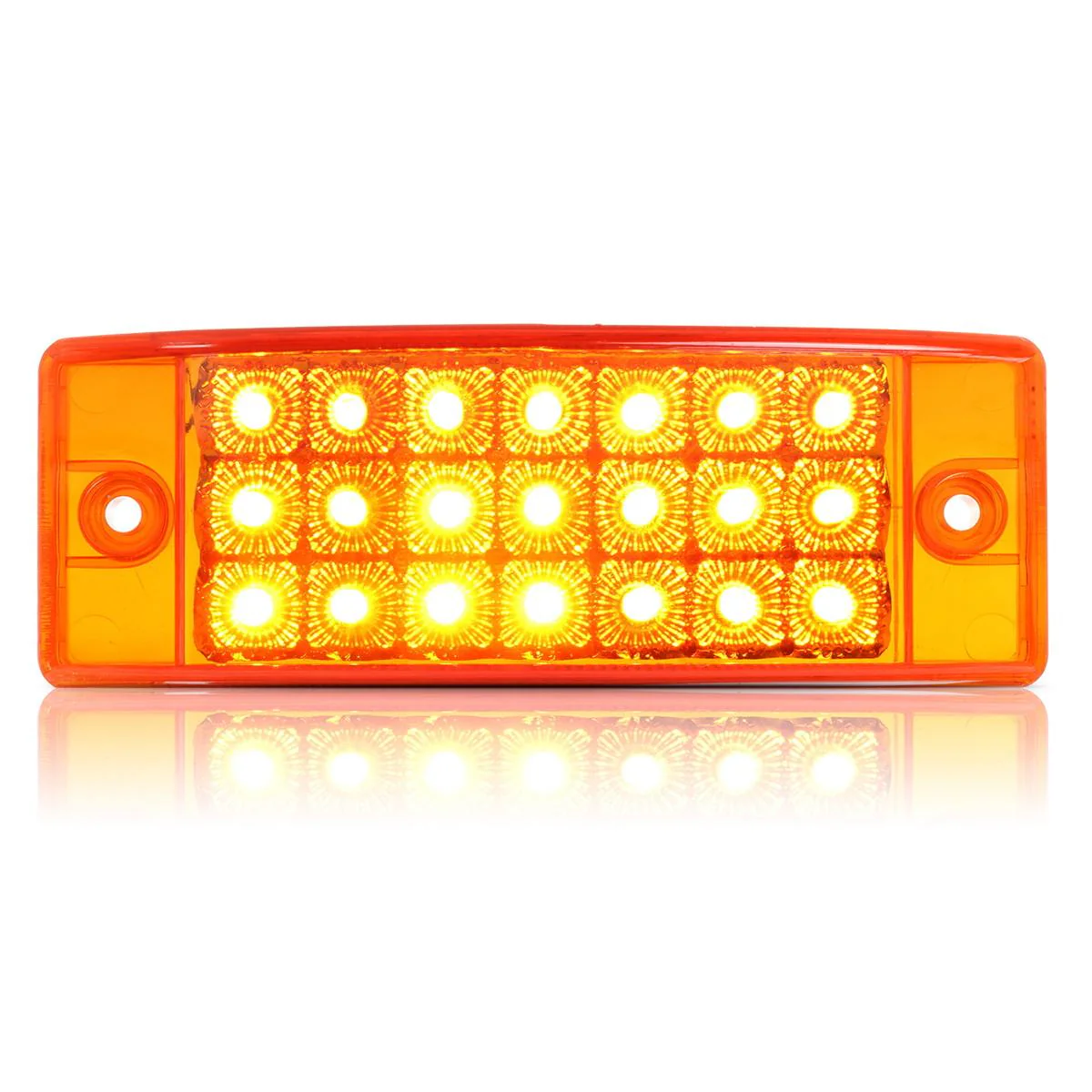Partsam 10x 6inch Rectangle Amber Led Side Marker and Clearance Trailer Lights 21LED w Reflectors Waterproof Sealed Rectangular Led trailer lights Turn Signal and Parking Lights 3 Wires Surface Mount - Image 7