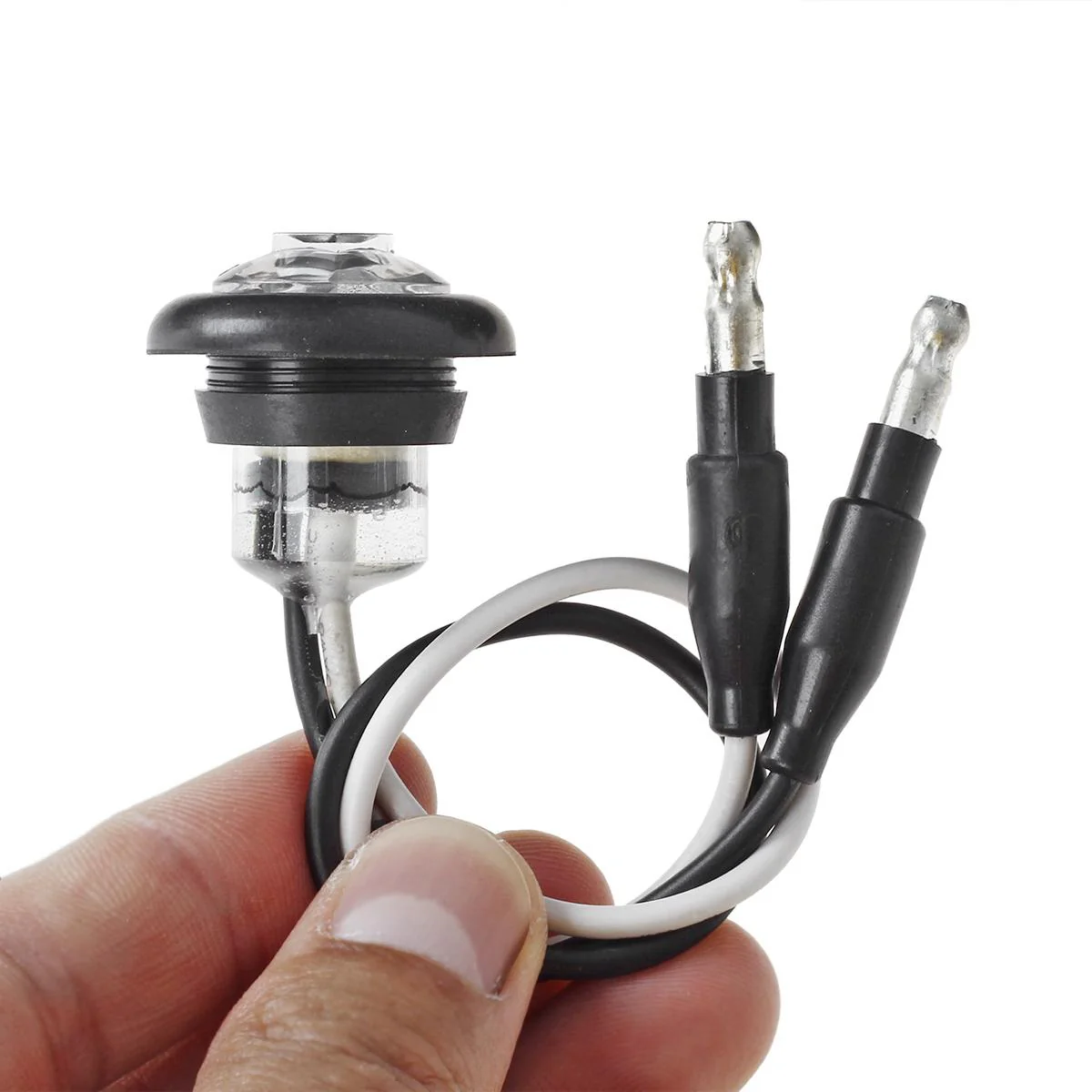 Partsam 10x Amber 3/4" Round Bullet Trailer Amber Led Side Marker Clearance Lights Kit Grommets Clear Lens w/Plug Connectors Waterproof 12V 3/4" Led Marker Lights for Trailer Truck Boat RV Pickups - Image 6