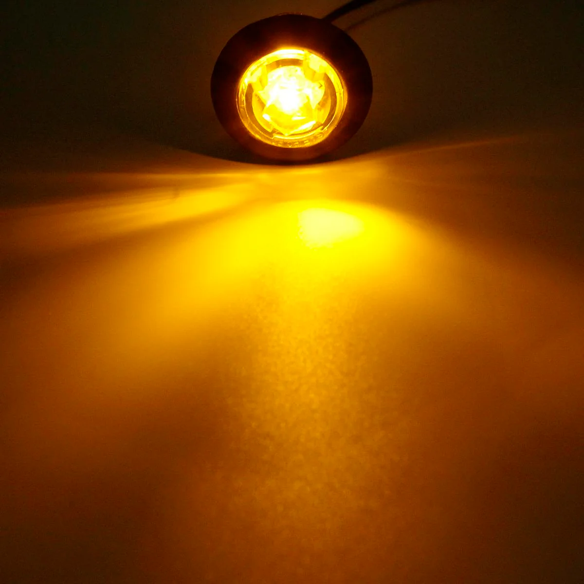 Partsam 10x Amber 3/4" Round Bullet Trailer Amber Led Side Marker Clearance Lights Kit Grommets Clear Lens w/Plug Connectors Waterproof 12V 3/4" Led Marker Lights for Trailer Truck Boat RV Pickups - Image 7