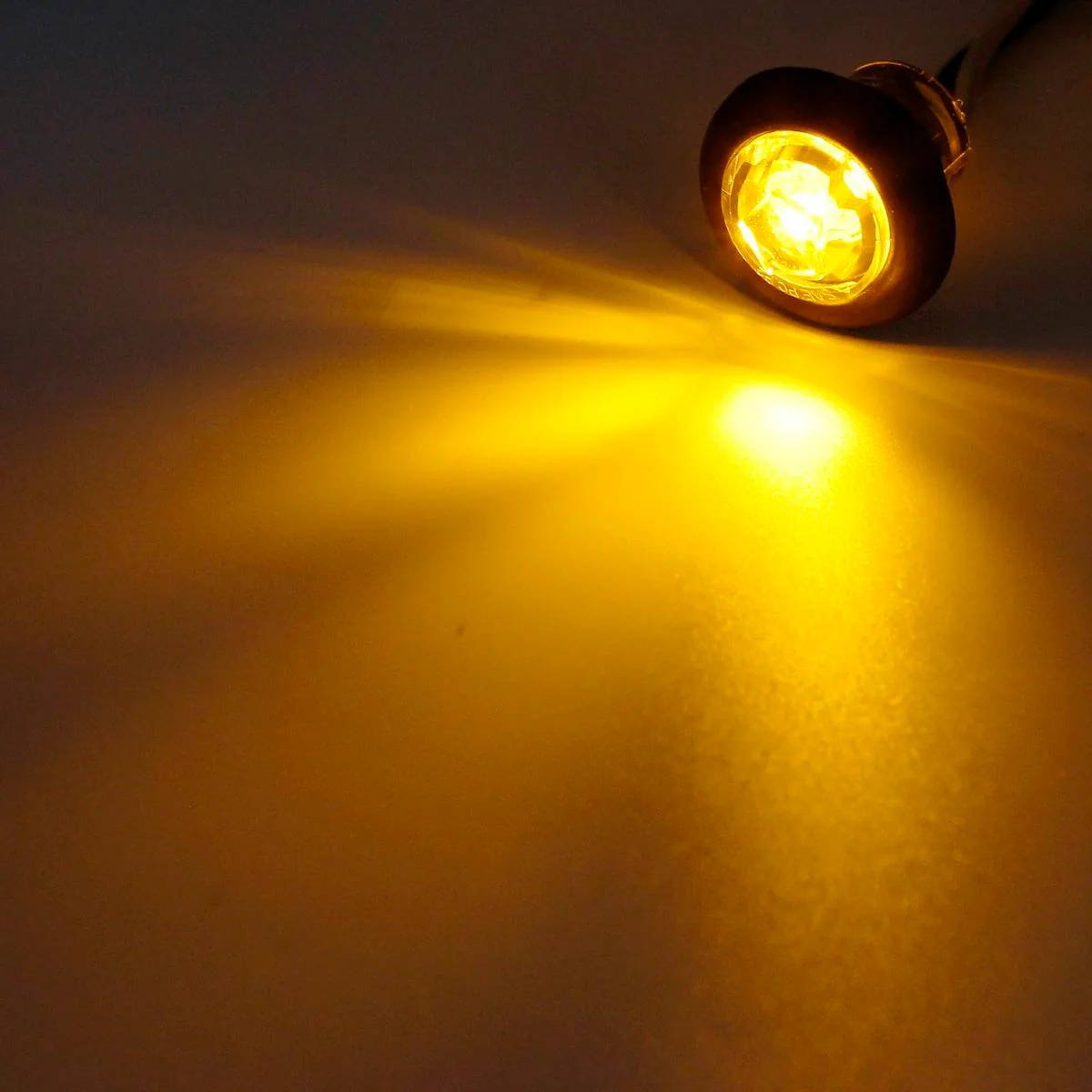 Partsam 10x Amber 3/4" Round Bullet Trailer Amber Led Side Marker Clearance Lights Kit Grommets Clear Lens w/Plug Connectors Waterproof 12V 3/4" Led Marker Lights for Trailer Truck Boat RV Pickups - Image 8