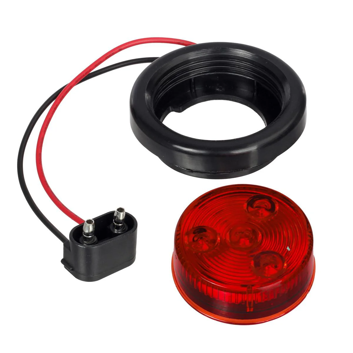 Partsam 10x Red 2" Round Sealed Clearance Marker Light 4LED Grommet & Pigtails w Reflex Lens, 2 inch round led marker lights, 2 inch round led trailer lights, 2 inch round led lights - Image 4