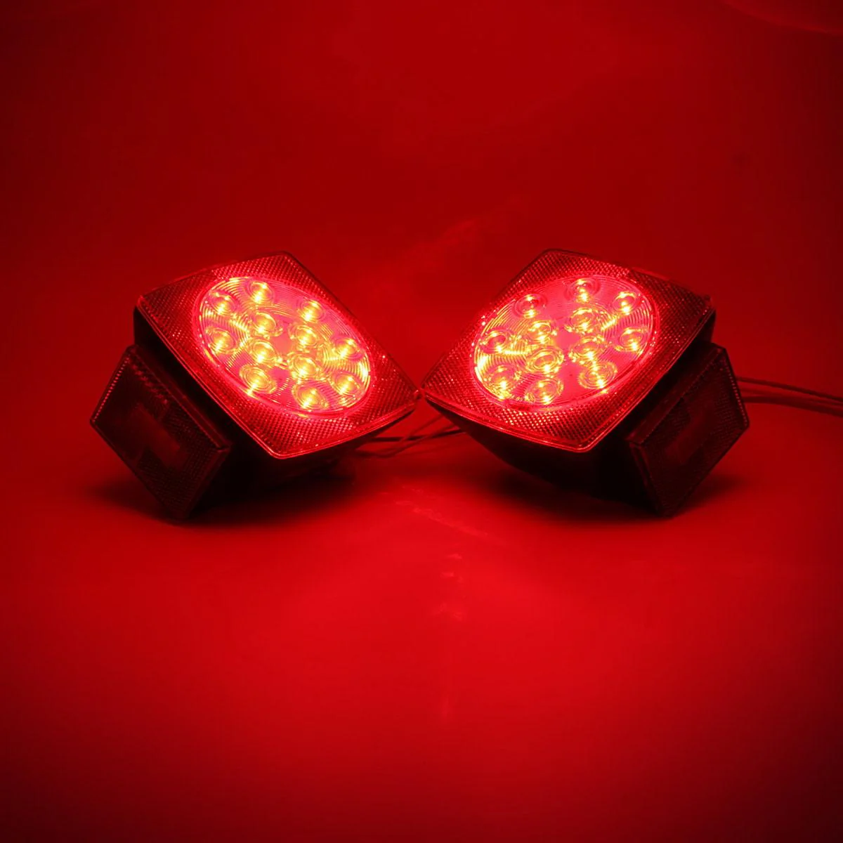 Partsam 12V Waterproof Square Led Trailer Light,Red LED Stop Turn Tail License Brake Running Light Lamp for Trailers Under 80inch Boat Trailer Truck Marine Camper RV Snowmobile,IP68,DOT Compliant - Image 9