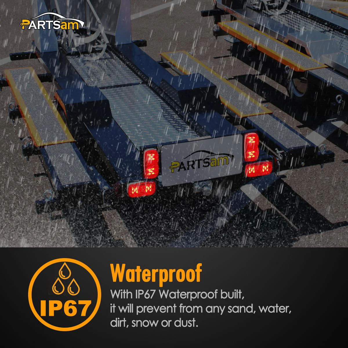 Partsam 14x Red/Amber Double Bullseye led Marker Light Side Marker Clearance Light Smoke Lens, Tiger Eye / Double Bubble LED Marker Lights, 4" Rectangular Rectangle Led Truck Trailer RV Camper Light - Image 7