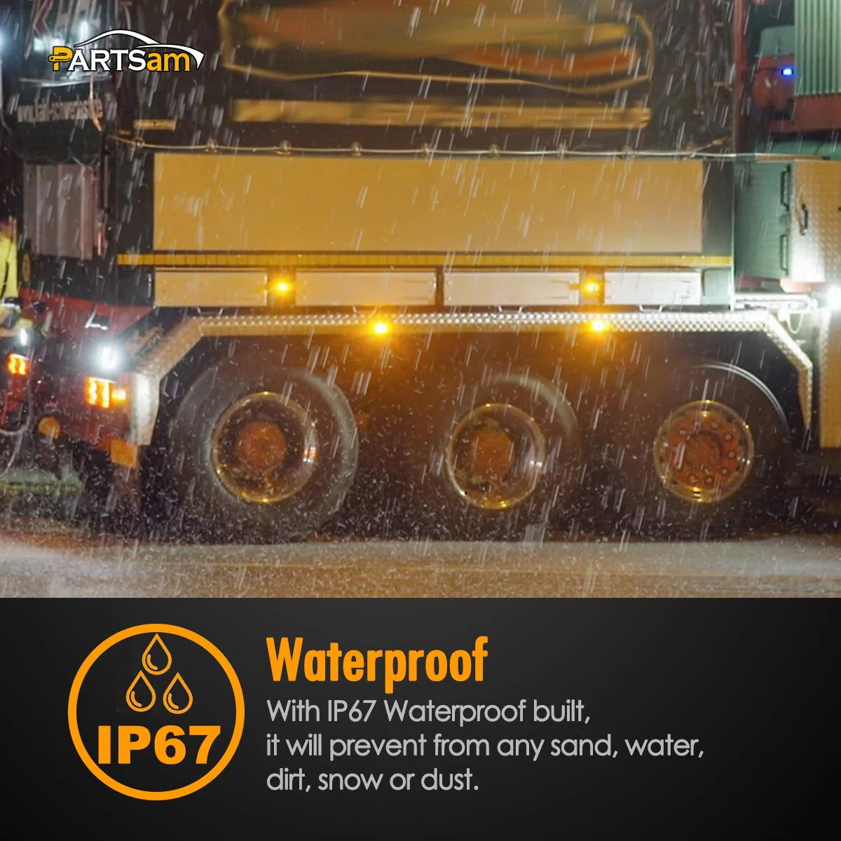 Partsam 14x Red/Amber Double Bullseye led Marker Light Side Marker Clearance Light Smoke Lens, Tiger Eye / Double Bubble LED Marker Lights, 4" Rectangular Rectangle Led Truck Trailer RV Camper Light - Image 8