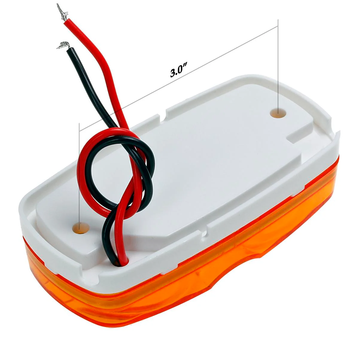 Partsam 14x Trailer Marker LED Light Double Bullseye 10 Diodes Clearance Light Red/Amber, 4x2 Tiger Eye / Double Bubble 12V Rectangular LED Side Marker Light Indicators Surface Mount RV Camper Trucks - Image 7