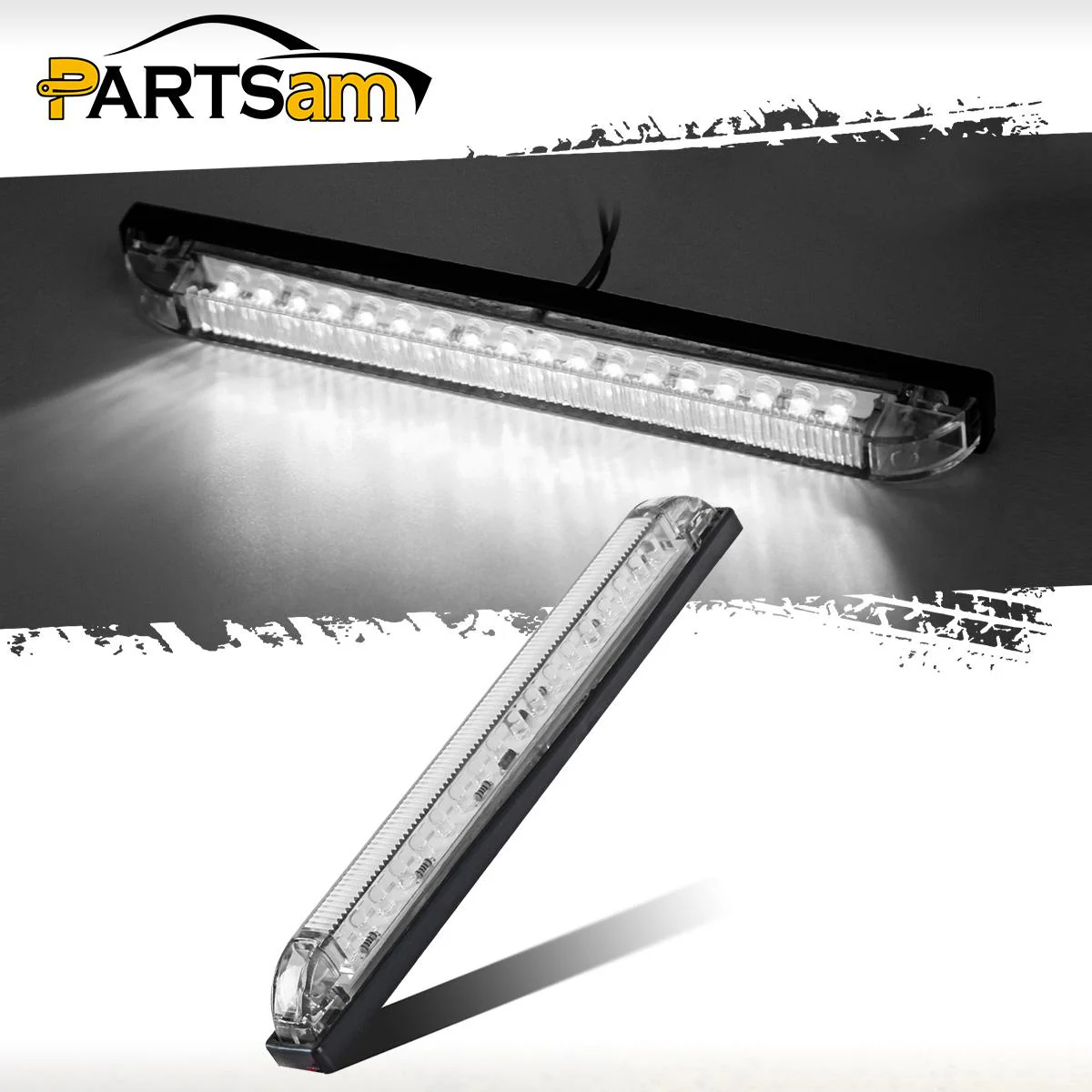 Partsam 1Pc 12V 8 Inch Slim Line LED Utility Strip Bar 30LED, 8" Truck Trailer Camper RV Motorcycle Motorhome Led Marker Lights Interior Dome Lights Cargo Lights Courtesy Lights Lamps Rear Lights - Image 4