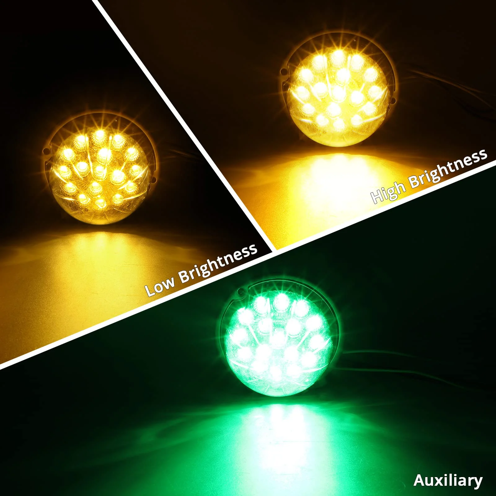 Partsam 1PCS Dual Revolution Amber 17 Led Watermelon Light for Semi Truck - Image 4
