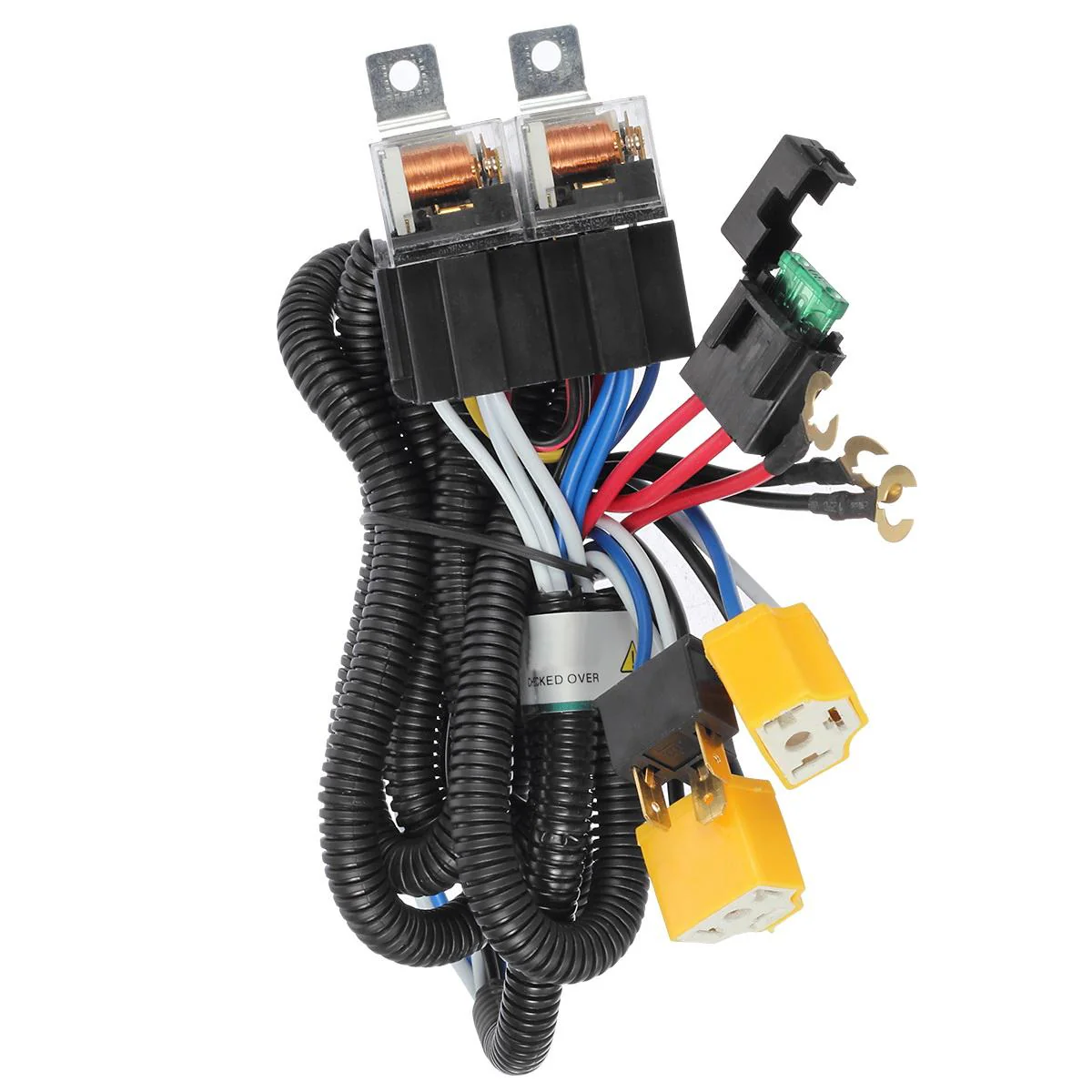 Partsam 1Set H4 Headlight Relay Harness Kit for 7x6 5x7 H6054 Headlights Heat Ceramic Wiring Harness Compatible with Pickup Headlights 88-95, Tacoma 95-97 Fix Dual Ground Problem - Image 3