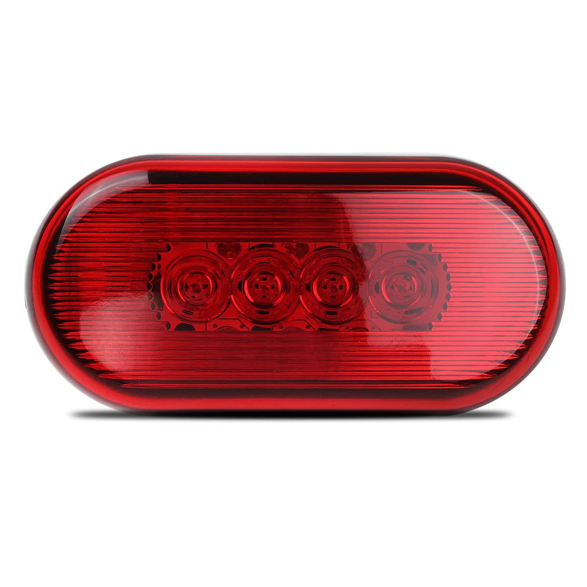 Partsam 2 Amber + 2 Red 12V 4inch x 2inch Oval Led Truck Side Marker Light Surface Mount 10 Diodes, Sealed Trailer Led Clearance and Side Marker Lights, Black Base, Rectangular Rectangle Led Lights - Image 6