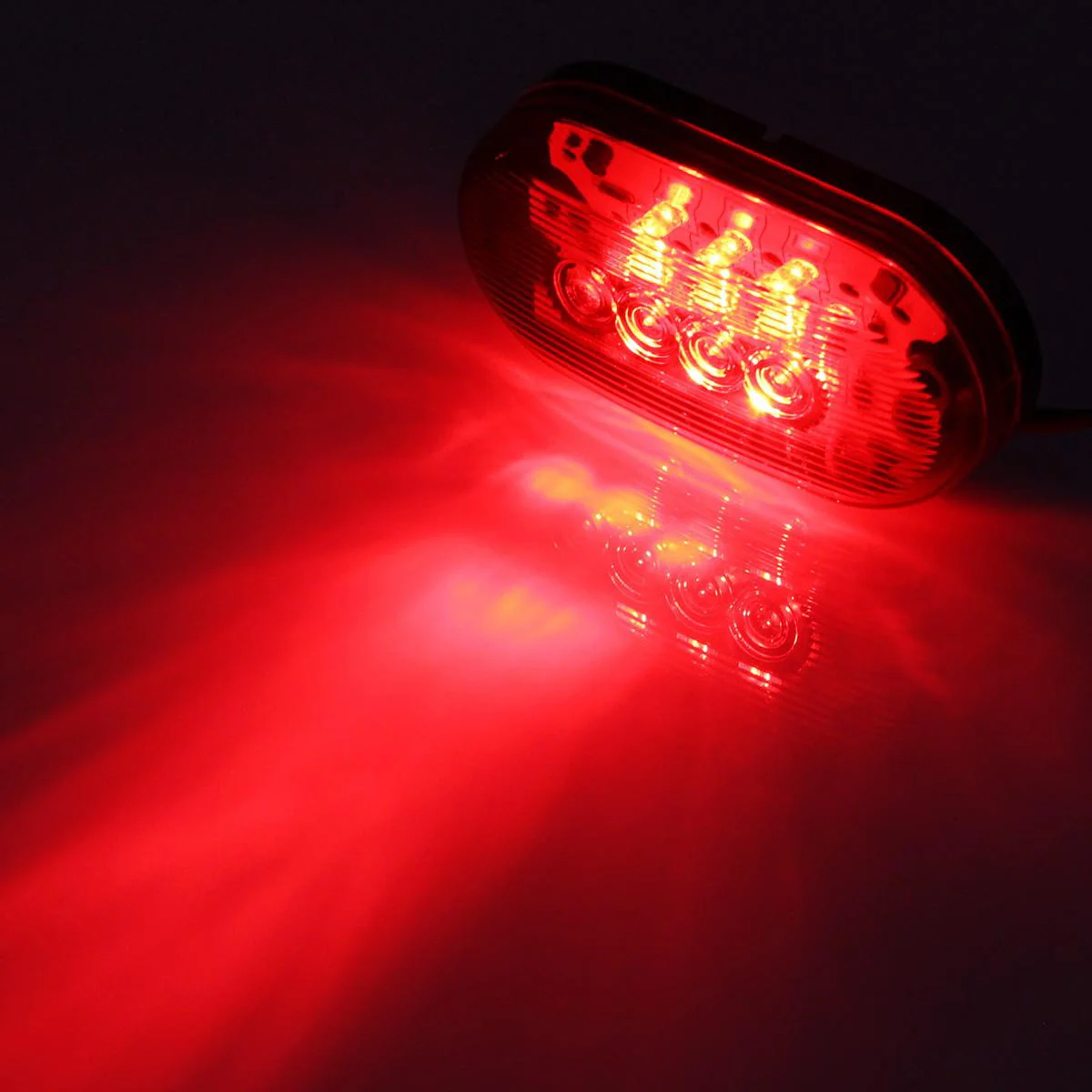 Partsam 2 Amber + 2 Red 12V 4inch x 2inch Oval Led Truck Side Marker Light Surface Mount 10 Diodes, Sealed Trailer Led Clearance and Side Marker Lights, Black Base, Rectangular Rectangle Led Lights - Image 8