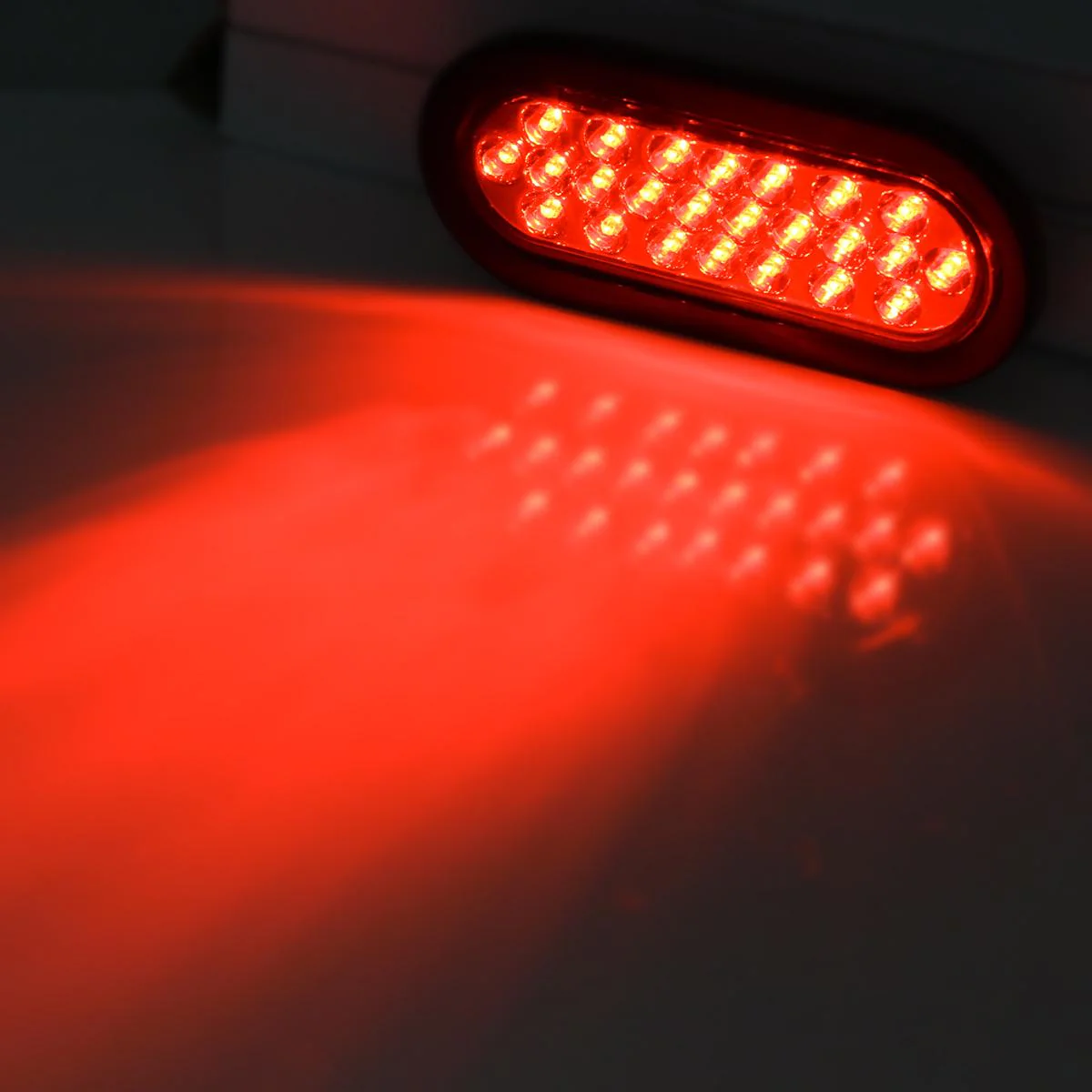 Partsam 2 Pcs 6 Inch Red Oval Led Trailer Tail Lights 24 LED Grommet Mount, Oval 6inch Red Stop Turn Tail Brake Light Rubber Flush Mount Replacement for Trailer RV Trucks Bus Waterproof - Image 5