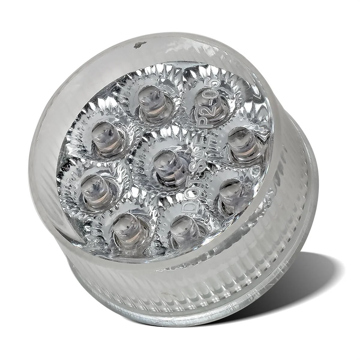 Partsam 20) 2in. Round Side Marker LED Truck Lights Clearance 9 Diodes Reflector Trailer, Sealed Clear/Amber 2" Round LED Trailer Side Marker Lights, Miro-Reflex faceted reflector design - Image 3