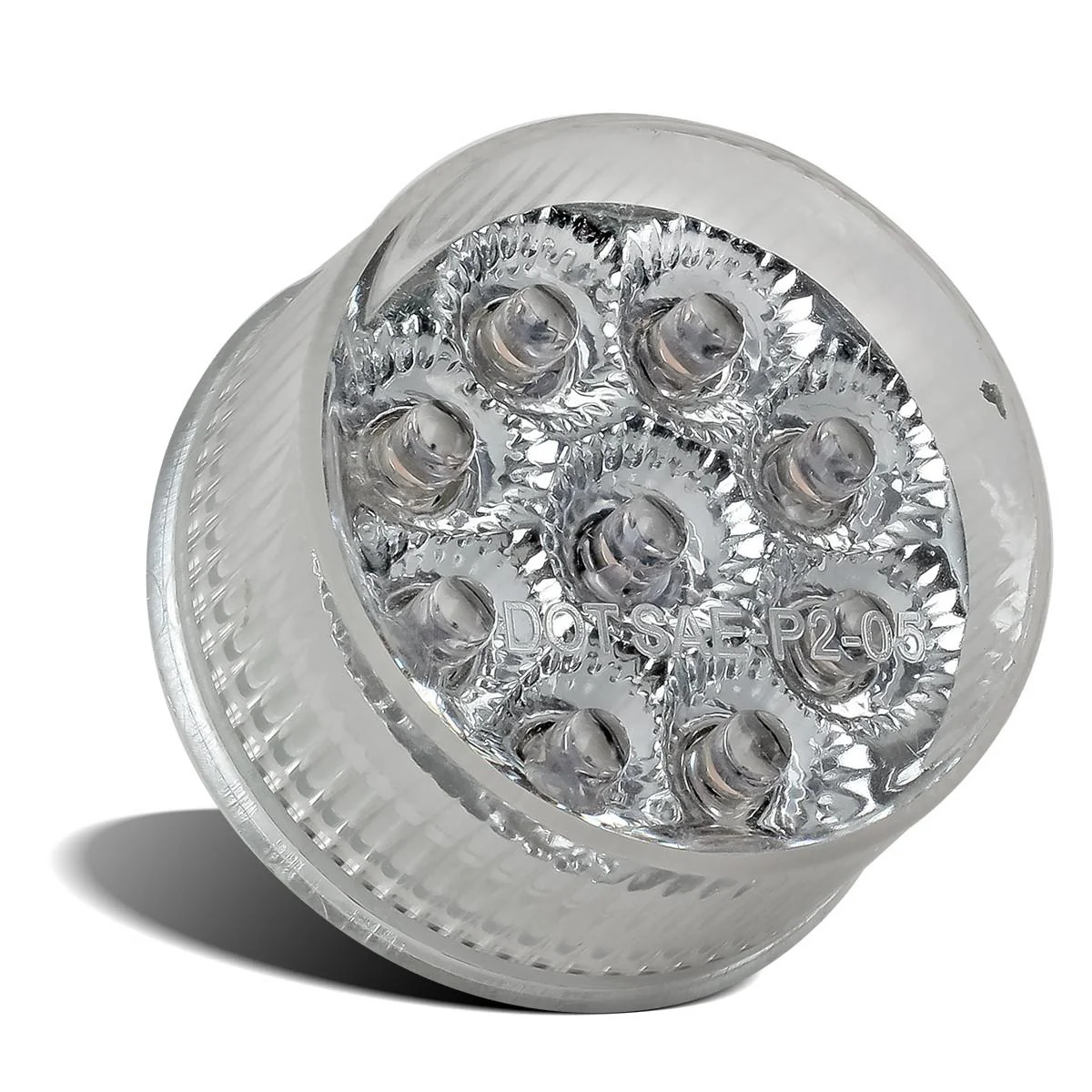 Partsam 20) 2in. Round Side Marker LED Truck Lights Clearance 9 Diodes Reflector Trailer, Sealed Clear/Amber 2" Round LED Trailer Side Marker Lights, Miro-Reflex faceted reflector design - Image 4