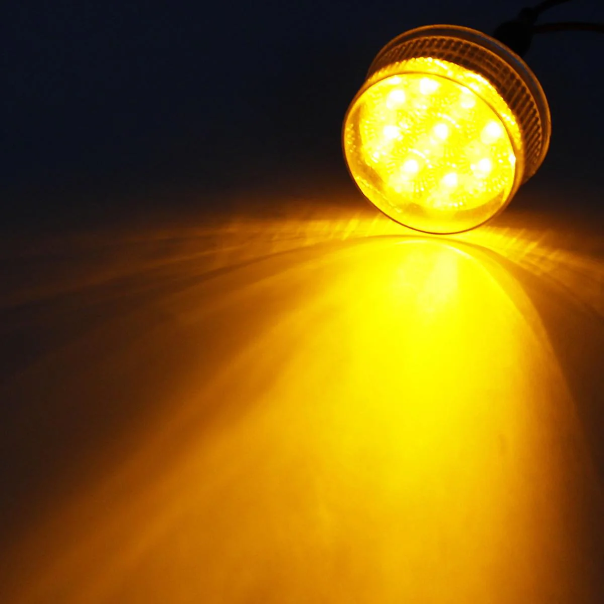 Partsam 20) 2in. Round Side Marker LED Truck Lights Clearance 9 Diodes Reflector Trailer, Sealed Clear/Amber 2" Round LED Trailer Side Marker Lights, Miro-Reflex faceted reflector design - Image 7