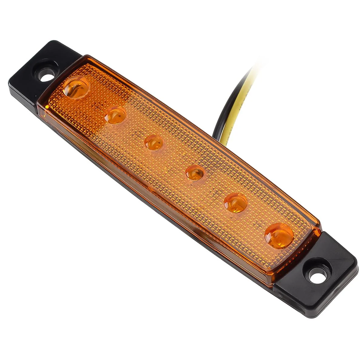Partsam 20x 3.8" Amber/Red Clearance lights Truck Trailer RV Lorry Van Side Marker Indicators Decorative, Thin Line 3.8" 6 LED Amber Trailer Marker Lights Parking Turn Signal Lights - Image 4