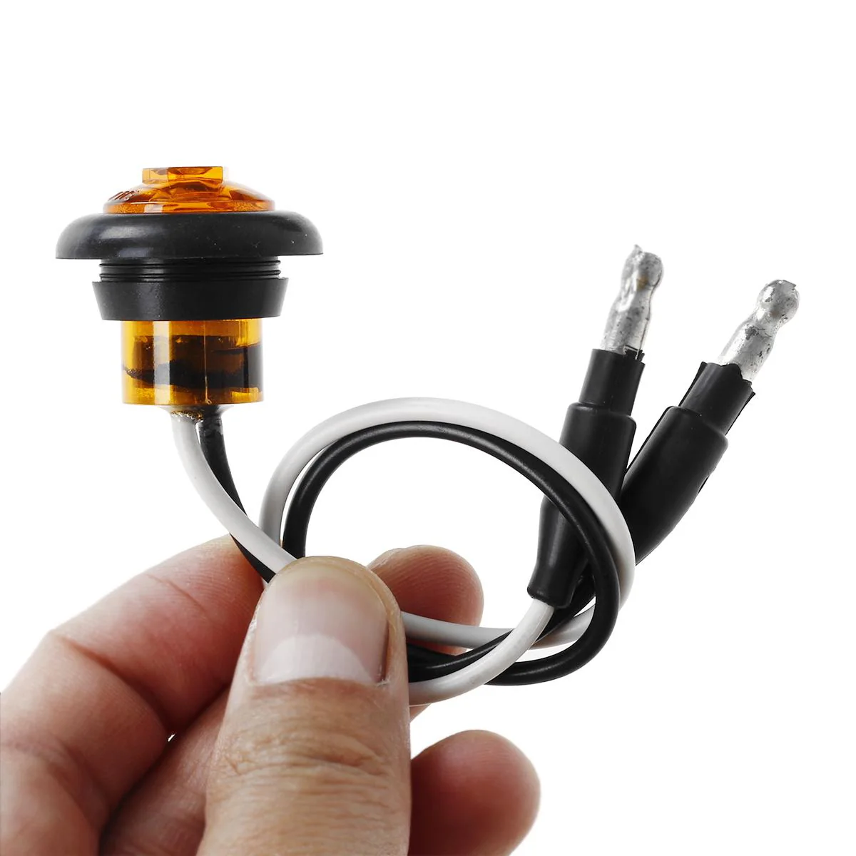 Partsam 20x Amber Side Marker Light Clearance Light LED Amber with Plug, Sealed Mini Round 3/4" Inch Trailer Truck Led Marker Lights w Rubber Grommet Hot Spot - Image 7