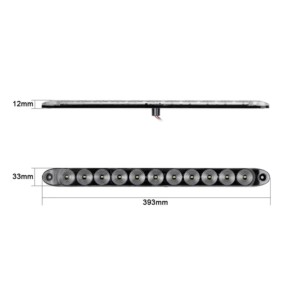 Partsam 2Pcs 15 Inch White Led Trailer Reverse Backup Light Bars Clear Lens, Sealed 11 LED Flange Mount Trailer Truck 15" Inch Reverse White Light Bar Utility Marker Light Bar RV Front Access Light - Image 8