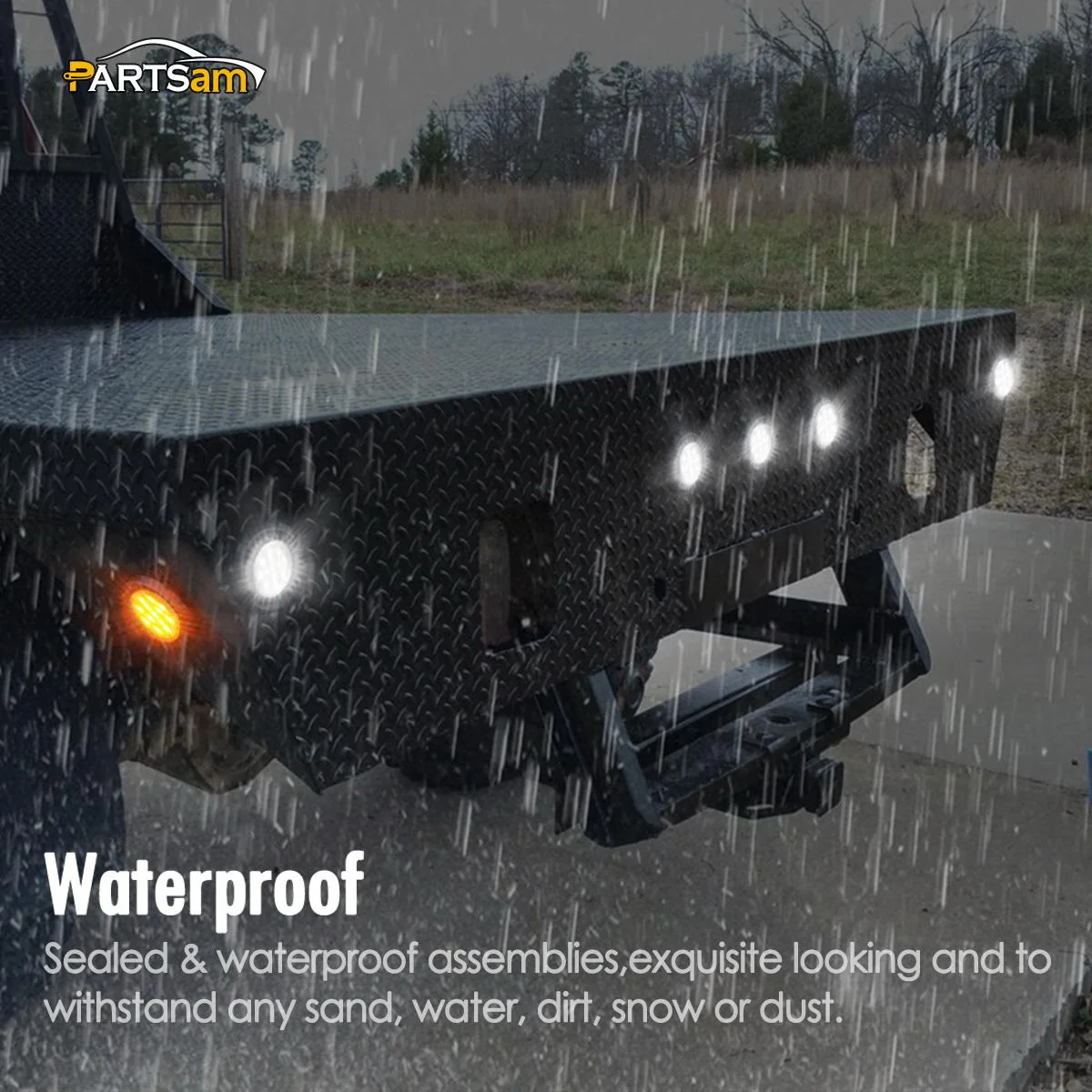 Partsam 2Pcs 2.5 Inch Round White Led Side Marker and Clearance Lights Reverse Backup Lights 13 Diodes Grommets/Pigtails Waterproof 2.5 Inch Round White Interior Courtesy Light Auxiliary Utility Light - Image 6