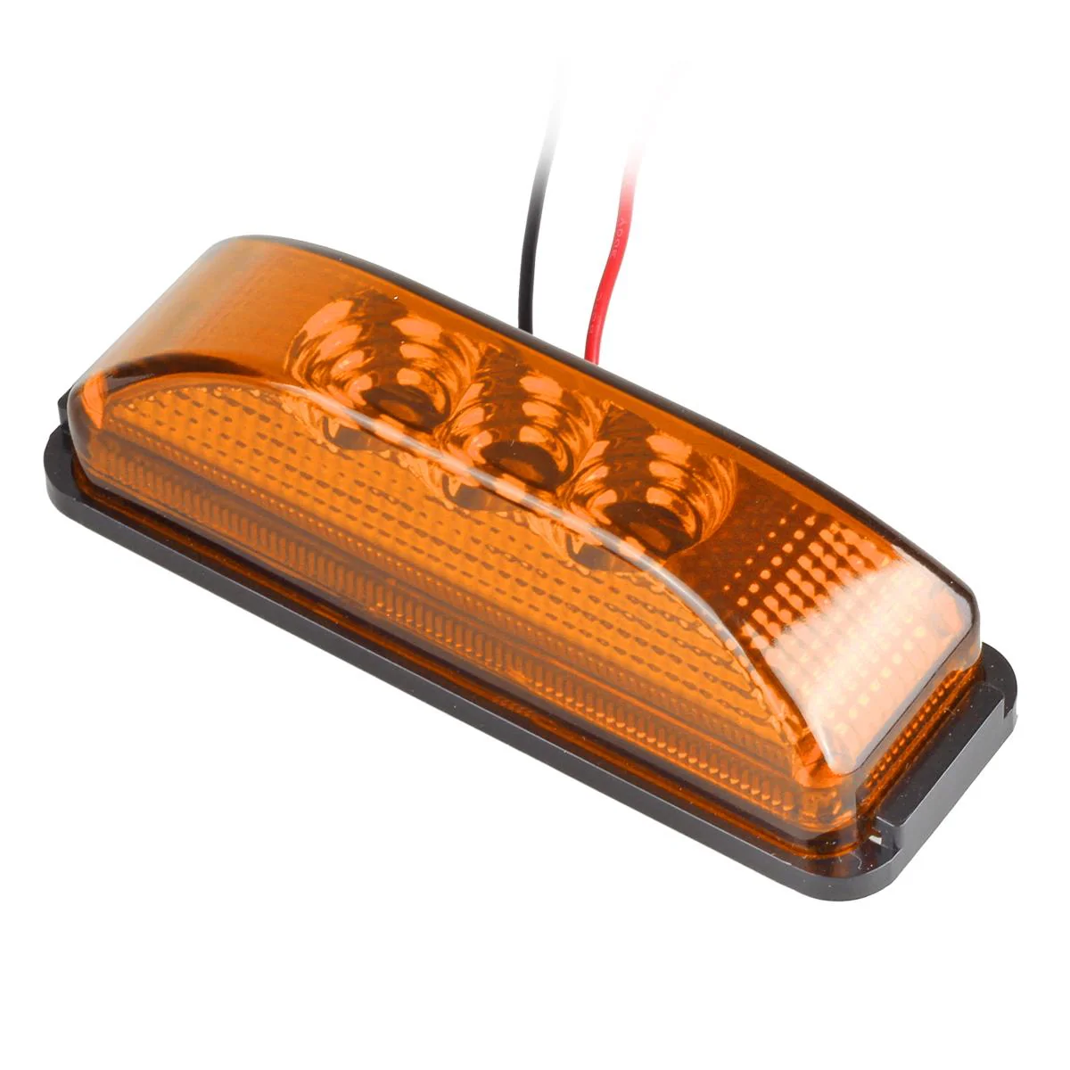 Partsam 2PCS 3 LED Truck Trailer Front Rear LED Side Marker Lights indicator Lamp Sealed & Waterproof Surface Mounted Installation Amber 3.9" - Image 3