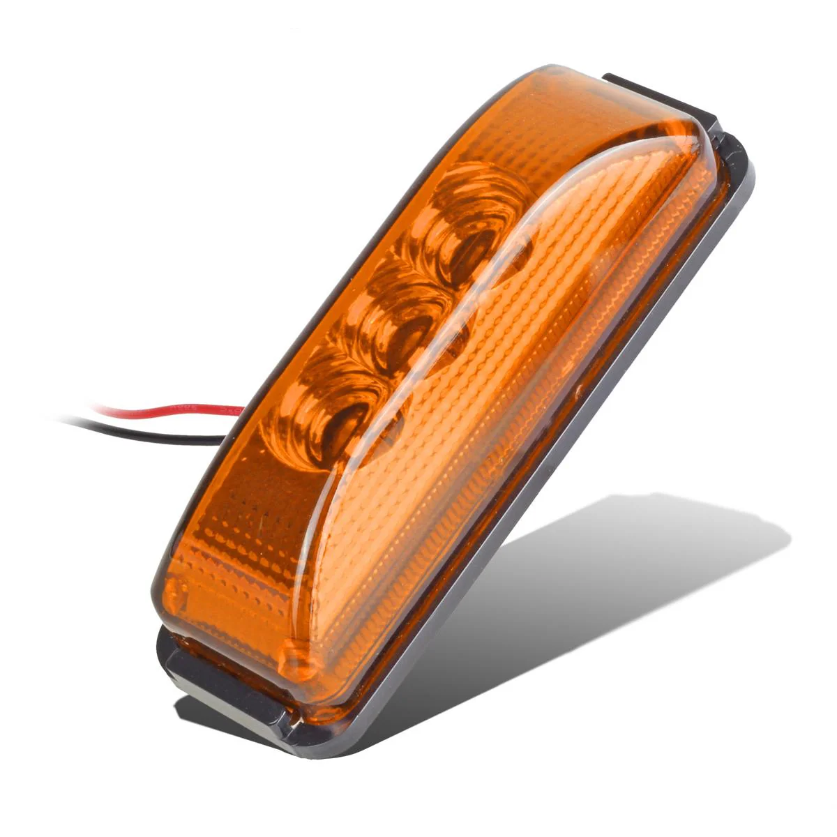 Partsam 2PCS 3 LED Truck Trailer Front Rear LED Side Marker Lights indicator Lamp Sealed & Waterproof Surface Mounted Installation Amber 3.9" - Image 4