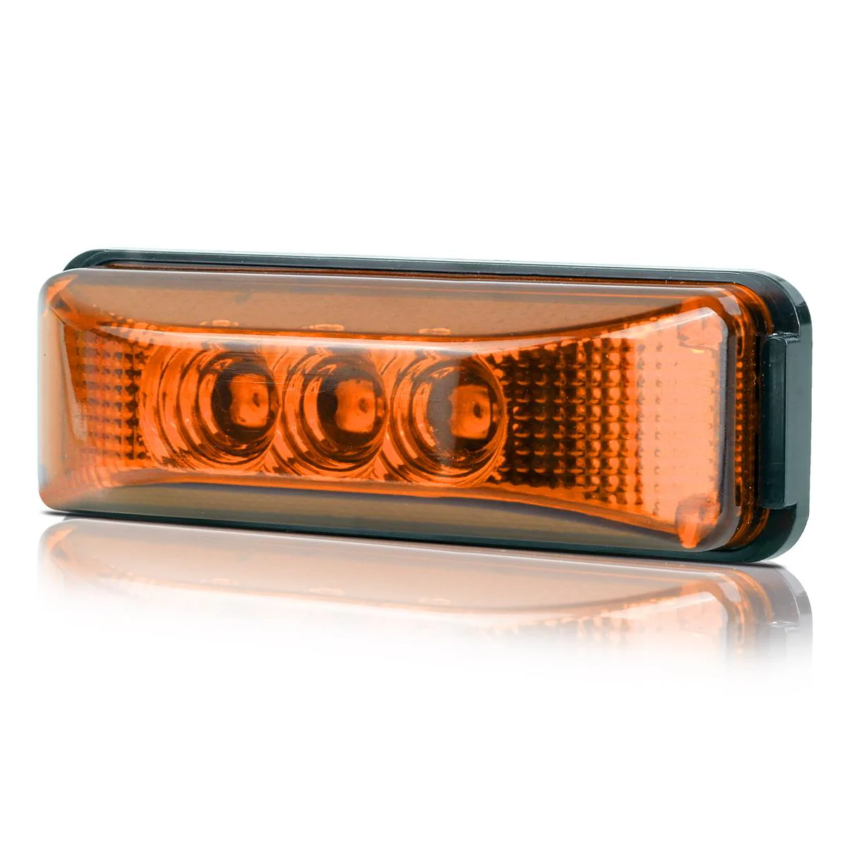 Partsam 2PCS 3 LED Truck Trailer Front Rear LED Side Marker Lights indicator Lamp Sealed & Waterproof Surface Mounted Installation Amber 3.9" - Image 6