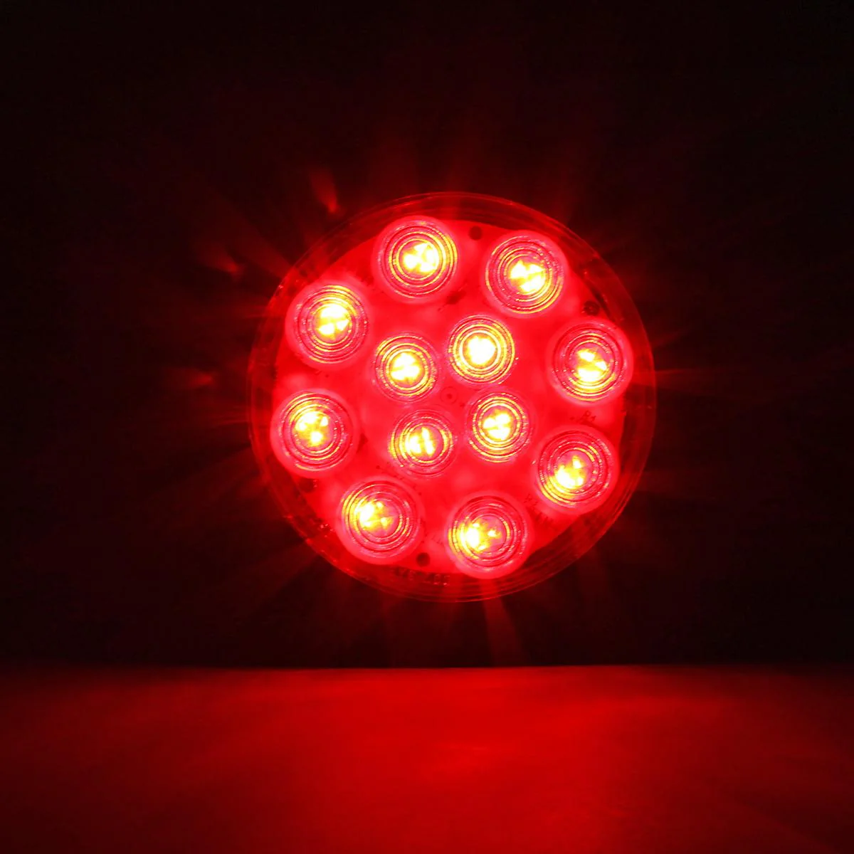 Partsam 2PCS 4 inch Red Stop Turn Tail Brake Truck Trailer Light Flange Mount 12 Diodes Utility - Image 6