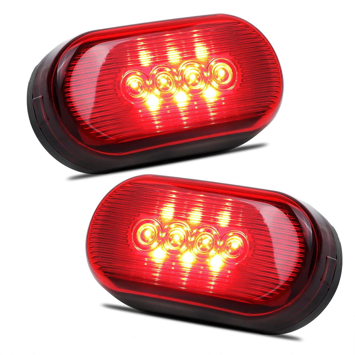 Partsam 2Pcs 4Inch Rectangular Led Side Marker Clearance Lights Red 10 Diodes RV Trailer Truck Camper Waterproof Surface 2x4 Rectangle Led Marker Lights Sealed Indicators Identification Lights - Image 3