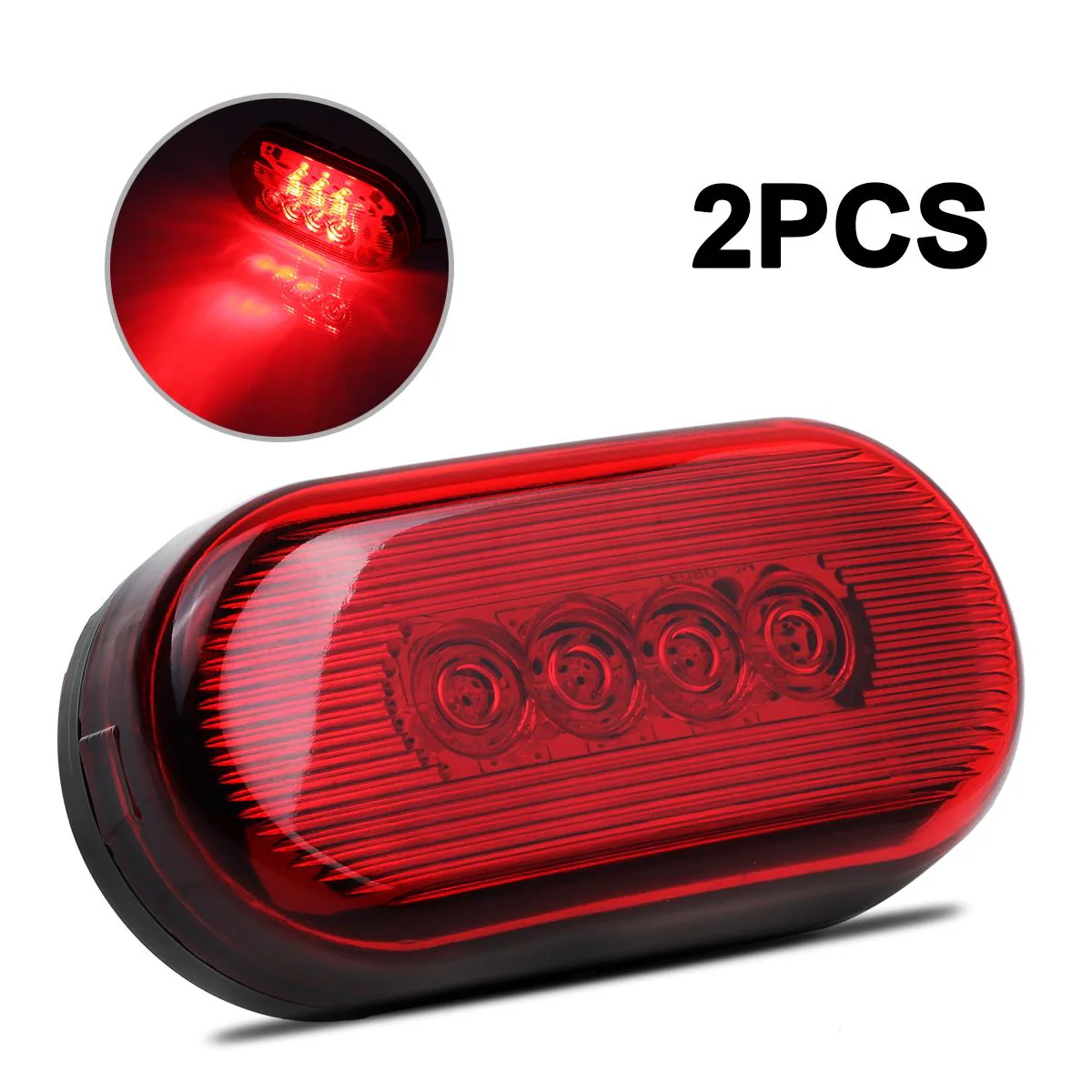 Partsam 2Pcs 4Inch Rectangular Led Side Marker Clearance Lights Red 10 Diodes RV Trailer Truck Camper Waterproof Surface 2x4 Rectangle Led Marker Lights Sealed Indicators Identification Lights - Image 4