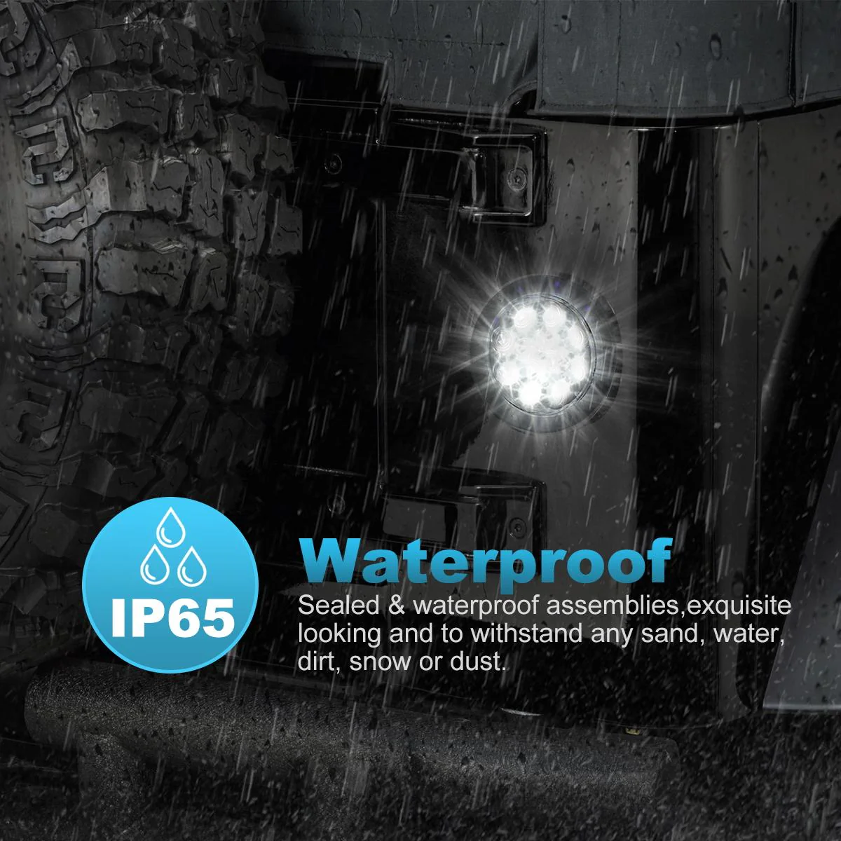 Partsam 2PCS 4inch Waterproof Backup Reverse Light Flange Mount 12 LED Truck Trailer RV White - Image 7