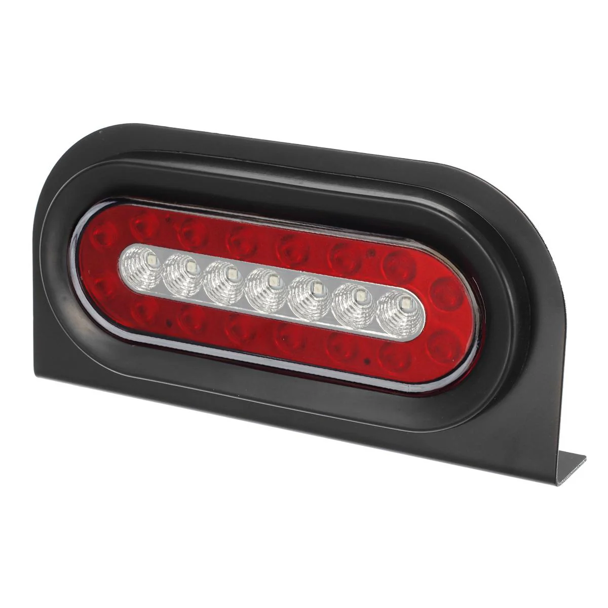 Partsam 2Pcs 6 Inch Oval Led Trailer Tail Lights Red/White 23LED Grommet Mount w Mounting Brackets Waterproof Truck Trailer RV Oval Led Stop Turn Tail Brake Backup Reverse Marker Lights Sealed 12V - Image 6