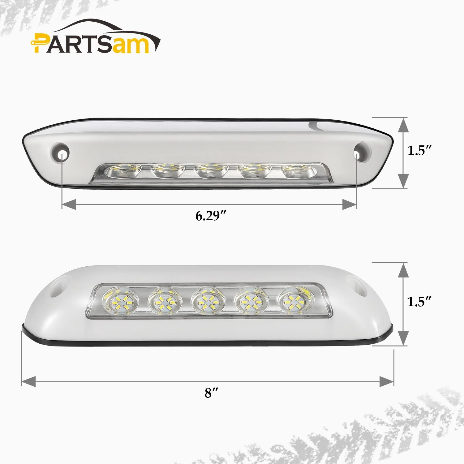 Partsam 2Pcs 8 Inch 12V RV LED Porch Awning Lights Bar White 30 LED Exterior Utility Lights Surface Mount for Trucks Motorhome Caravan Camper Trailer Wall Lamps Replacement Lighting Waterproof - Image 5
