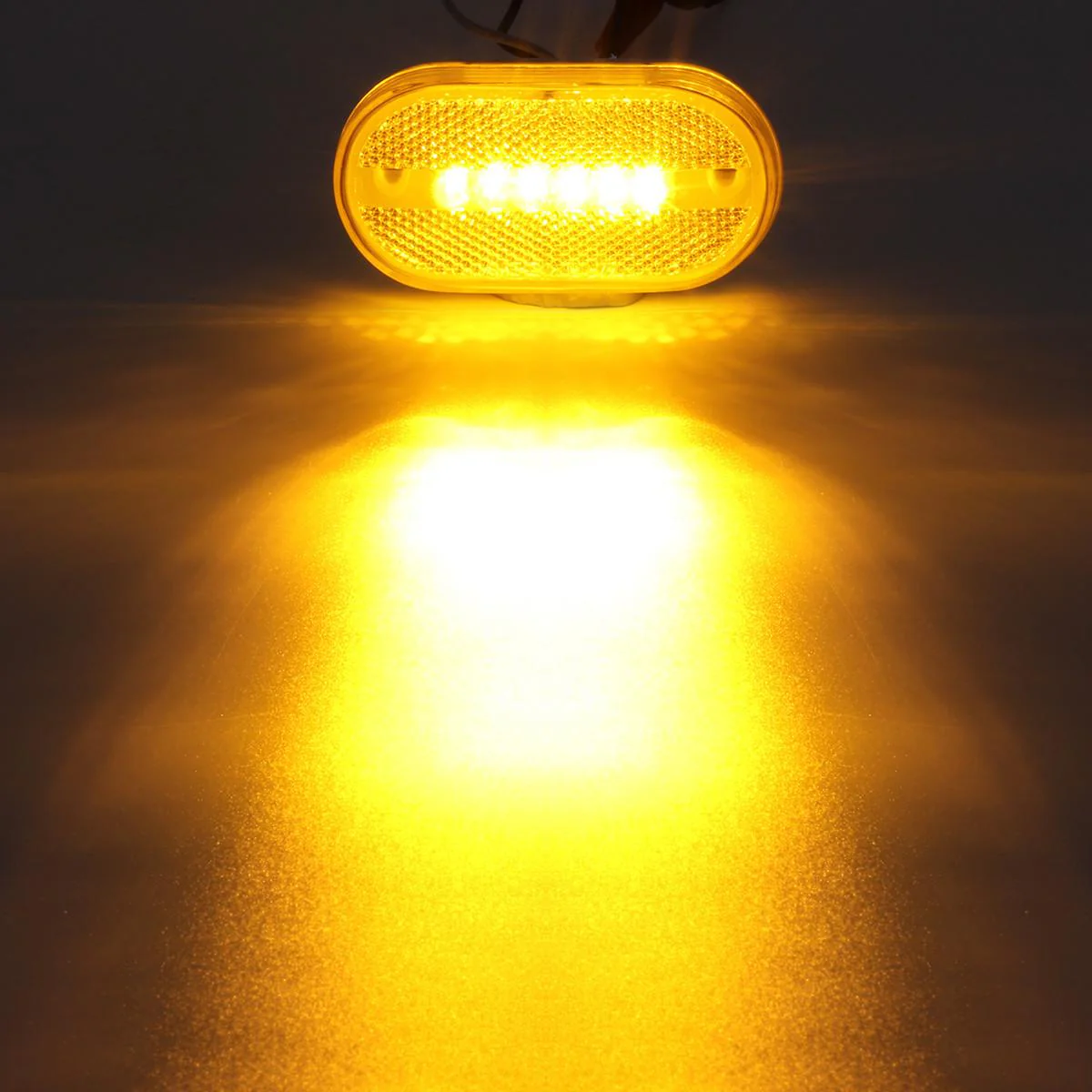 Partsam 2Pcs Amber 4 Inch LED Trailer Side Marker and Clearance Lights Lamps 6 Diodes with Reflex Lens Surface Mount, Reflective 2x4 Rectangular Rectangle Led Marker Lights Front Rear Truck RV Camper - Image 11