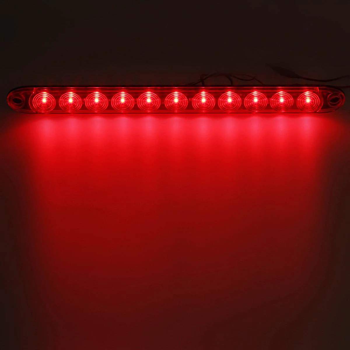 Partsam 2PCS Red 15inch 11 LED Trailer Light Bar Sealed Stop Turn Tail Park Third 3rd Brake Light Truck Trailer Marker ID Bar Waterproof - Image 5